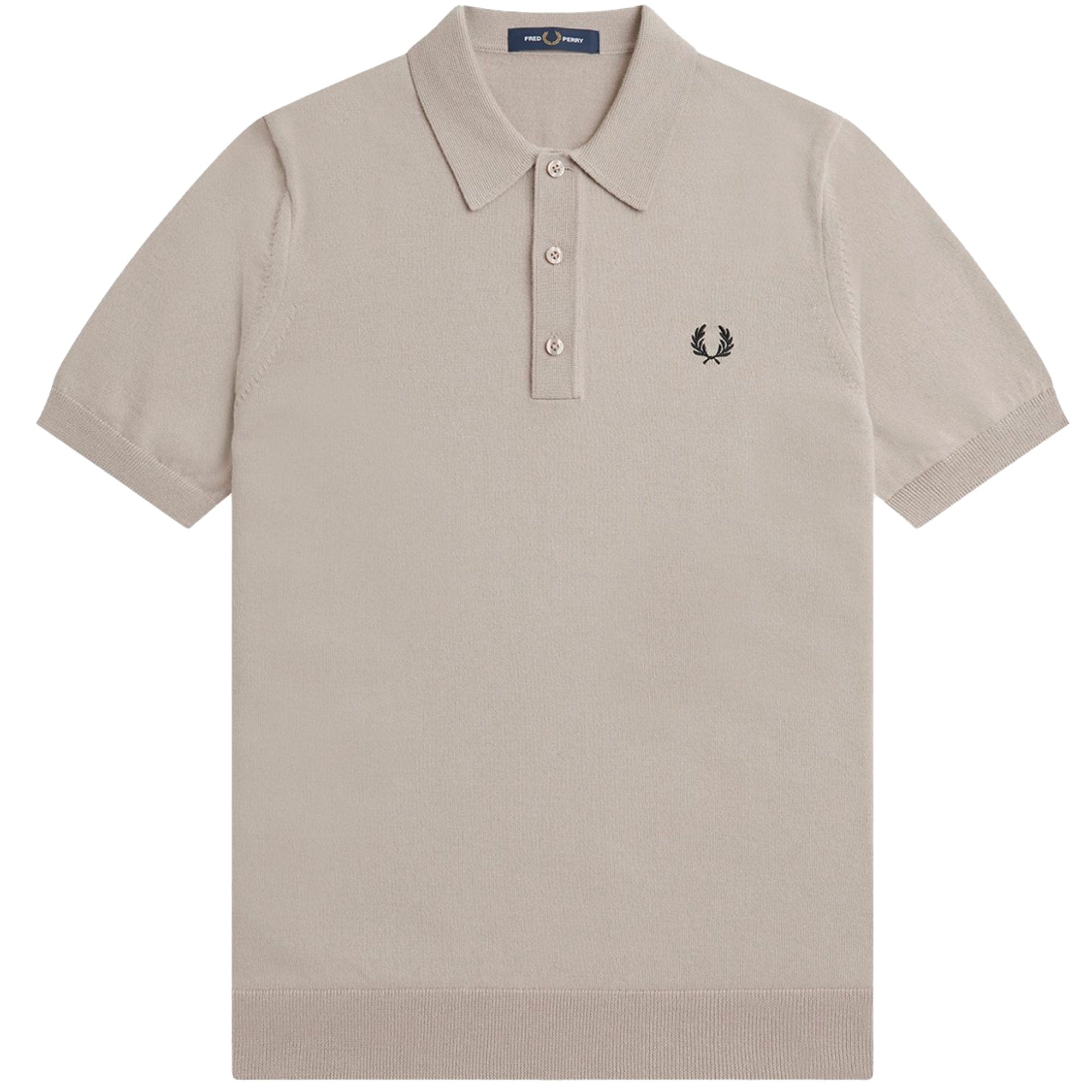 Fred Perry K7623 Classic Knitted Shirt - Dark Oatmeal