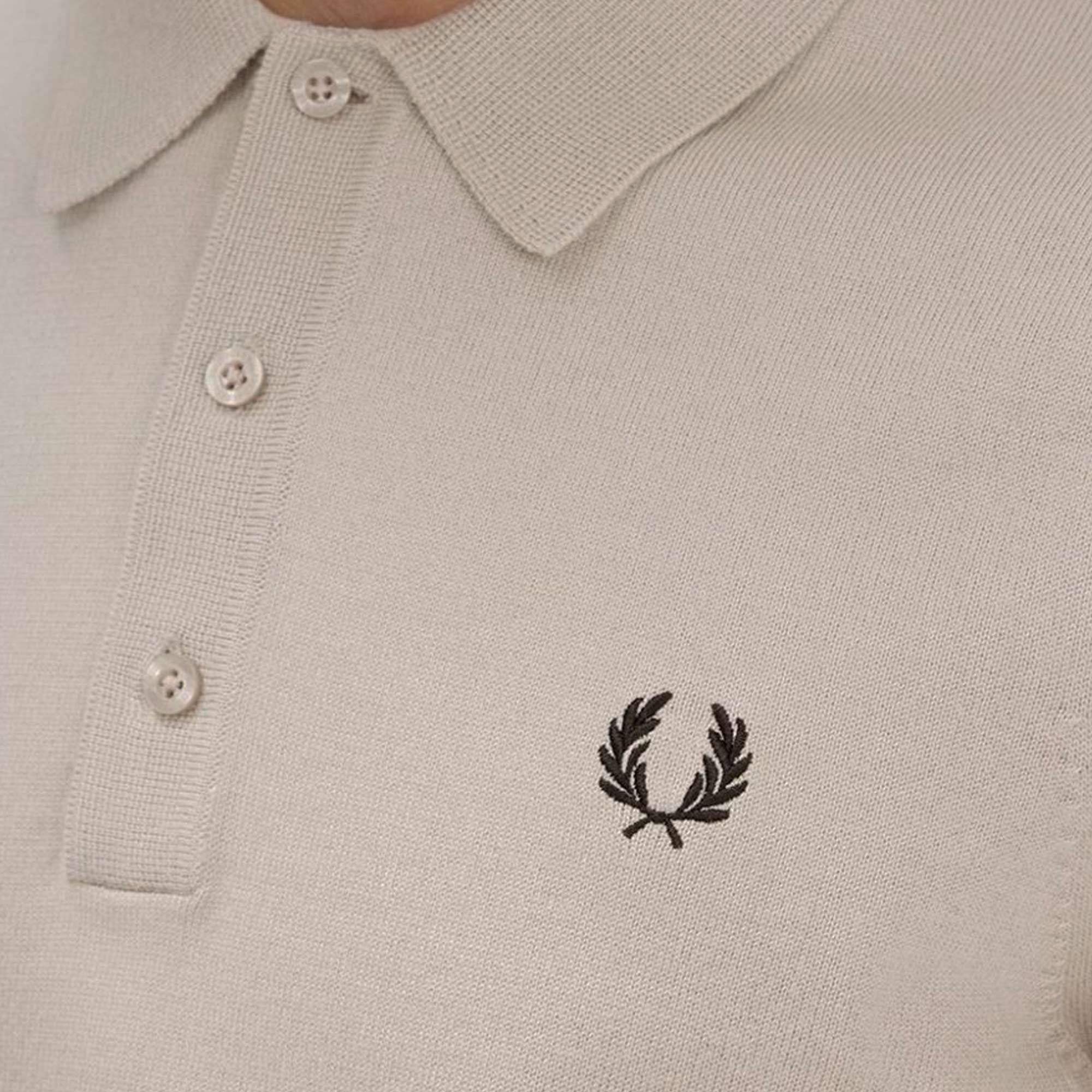 Fred Perry K7623 Classic Knitted Shirt - Dark Oatmeal