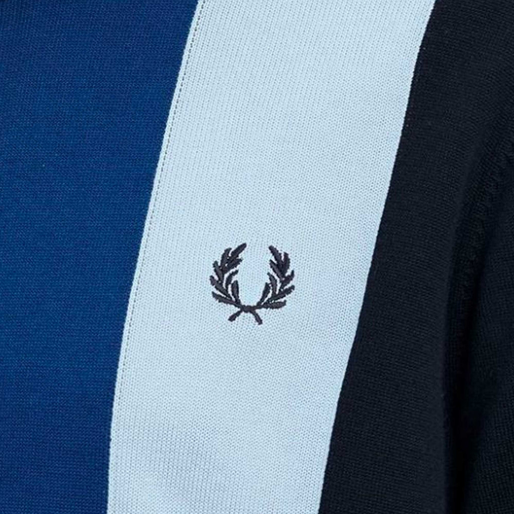 Fred Perry K7853 Striped Fine Knit T-Shirt - Navy