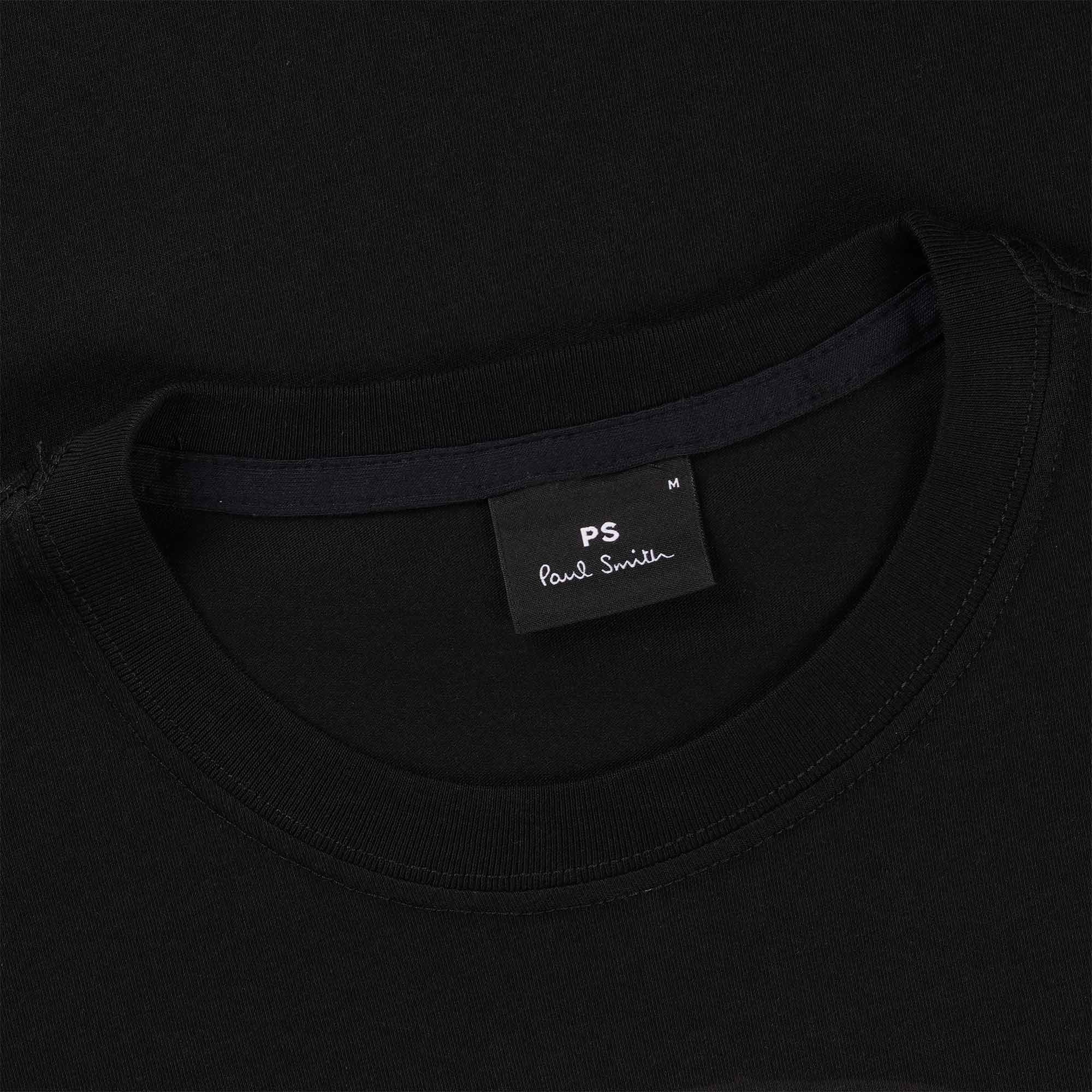Close-up of the t-shirt's neck, showing a black 'PS Paul Smith' label.