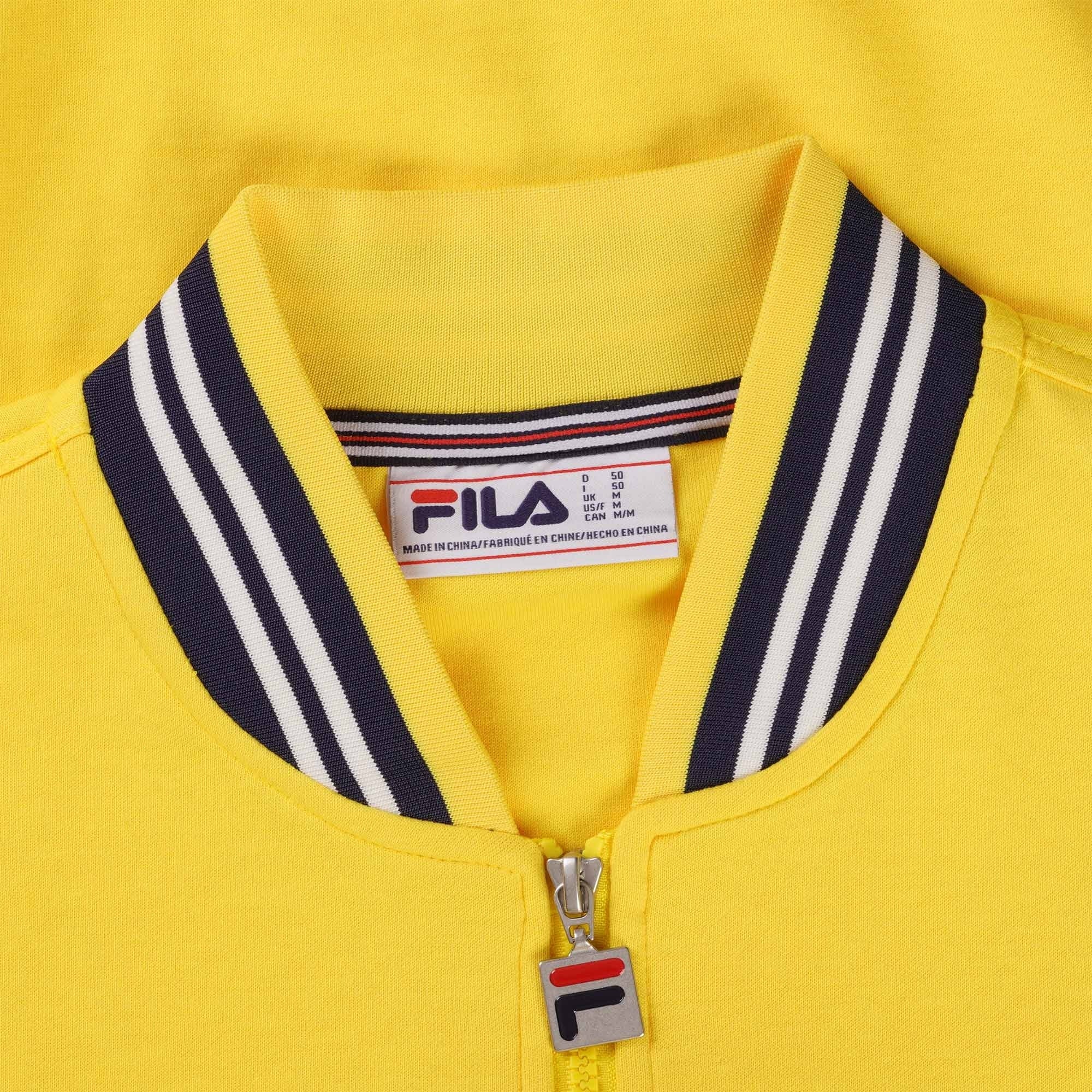 Fila Vintage Settanta Baseball Track Jacket - Hi Vis Yellow