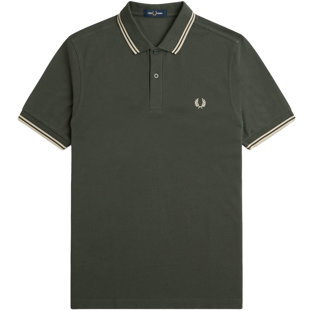 Fred Perry M3600 Twin Tipped Polo Shirt - Field Green