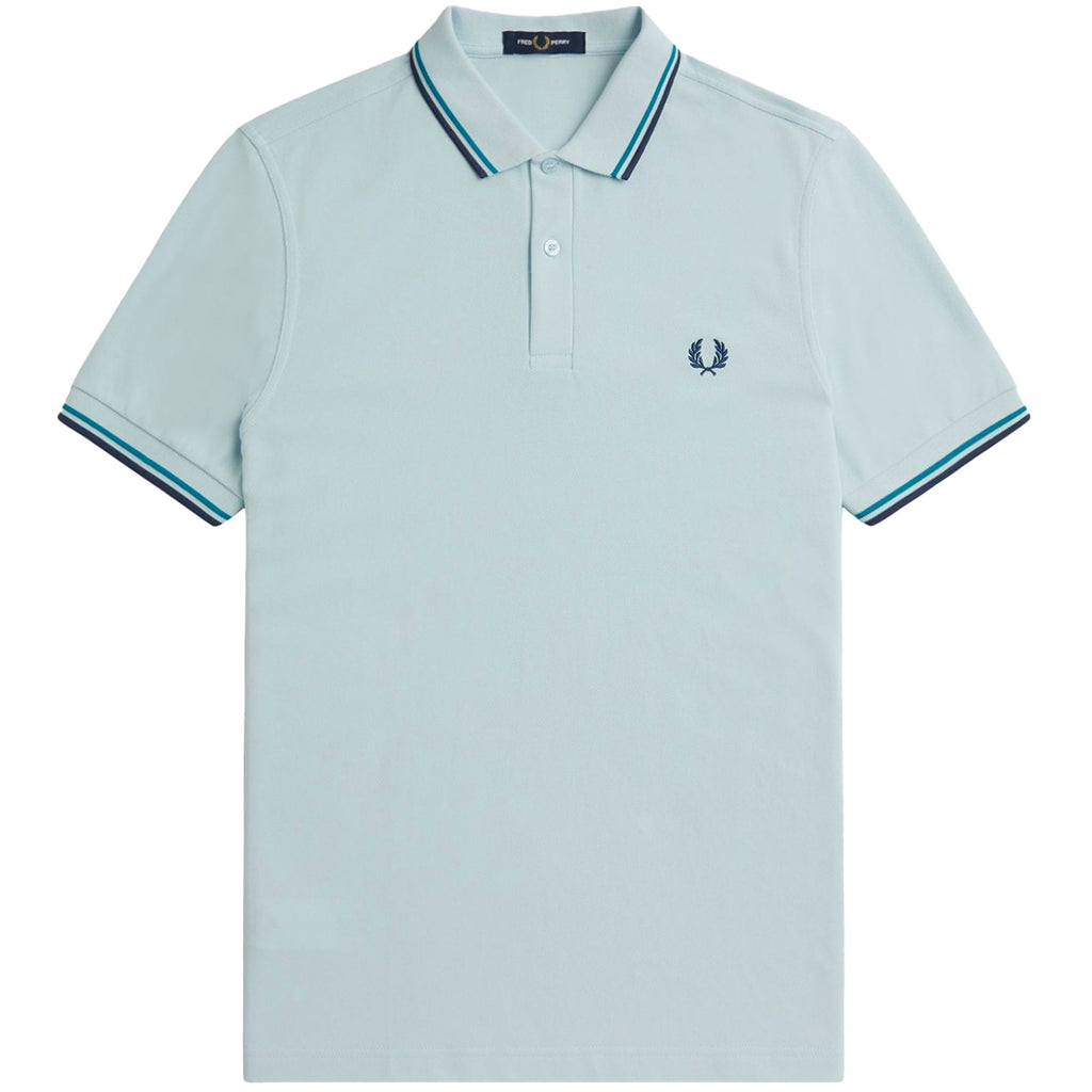 Fred Perry M3600 Twin Tipped Polo Shirt - Light Ice