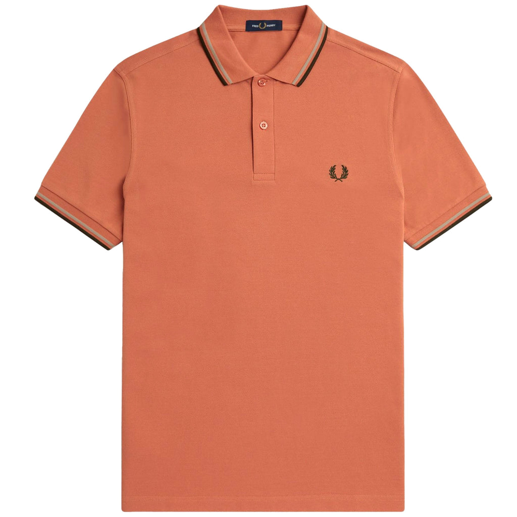 Fred Perry M3600 Twin Tipped Polo Shirt - Light Rust