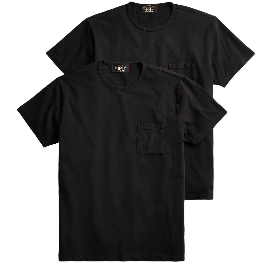 Garment-Dyed Pocket T-Shirt Two-Pack - Black