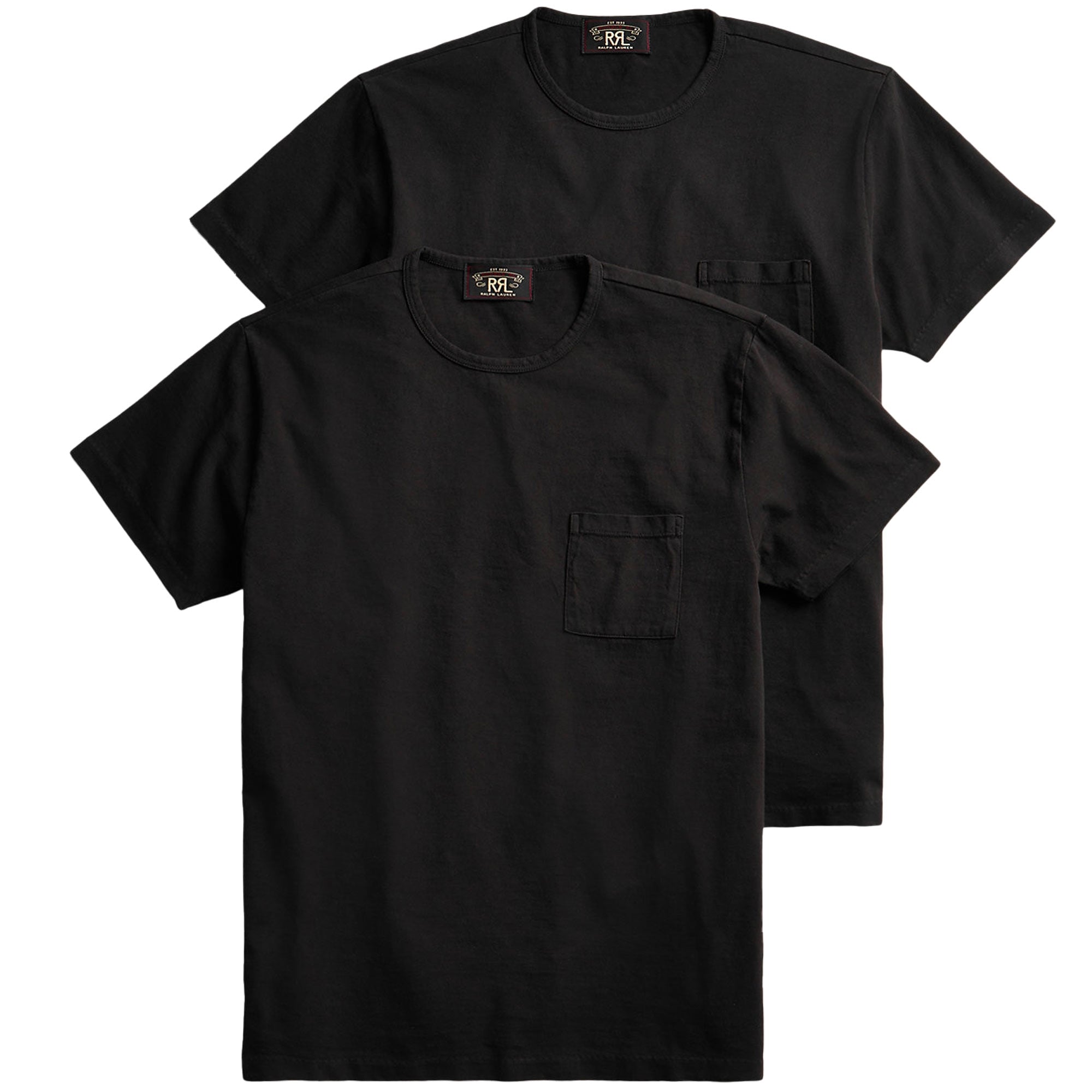 Garment-Dyed Pocket T-Shirt Two-Pack - Black
