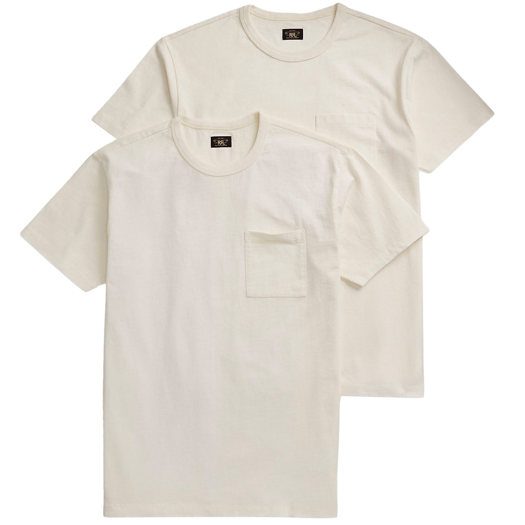 Garment-Dyed Pocket T-Shirt Two-Pack - Off White