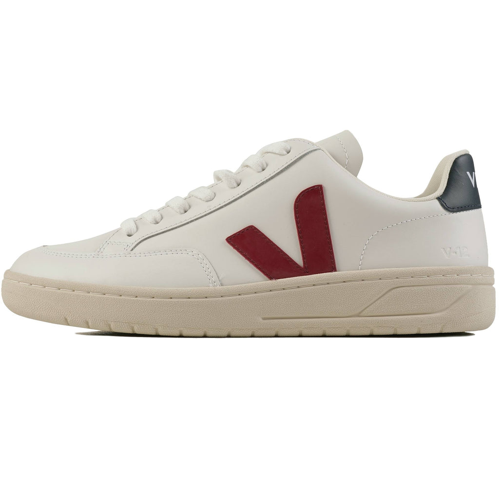 Veja V-12 Leather - Extra White/Marsala/Nautico