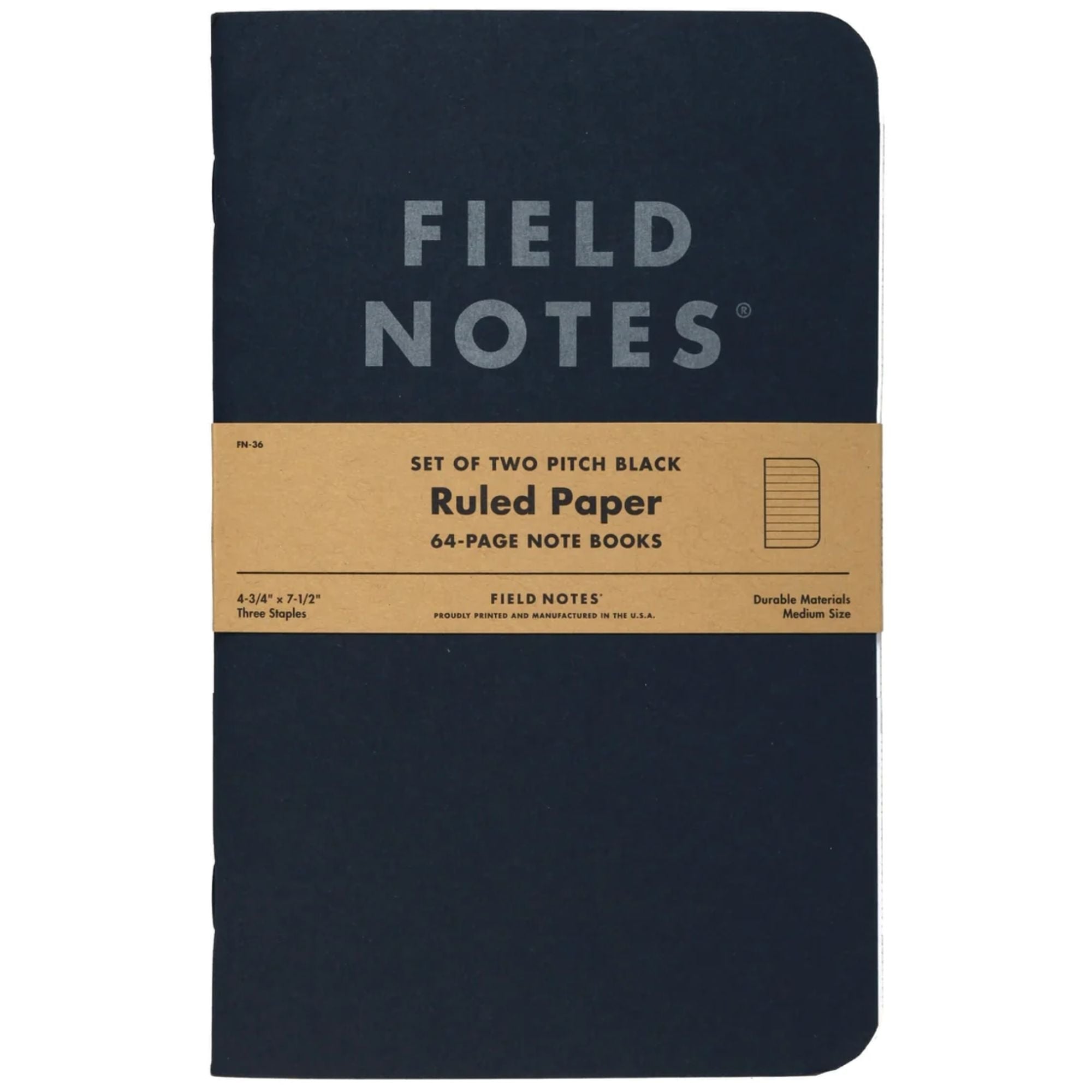 Field Notes 2 Pack Pitch Black Ruled Paper - FN-36 – Stuarts London