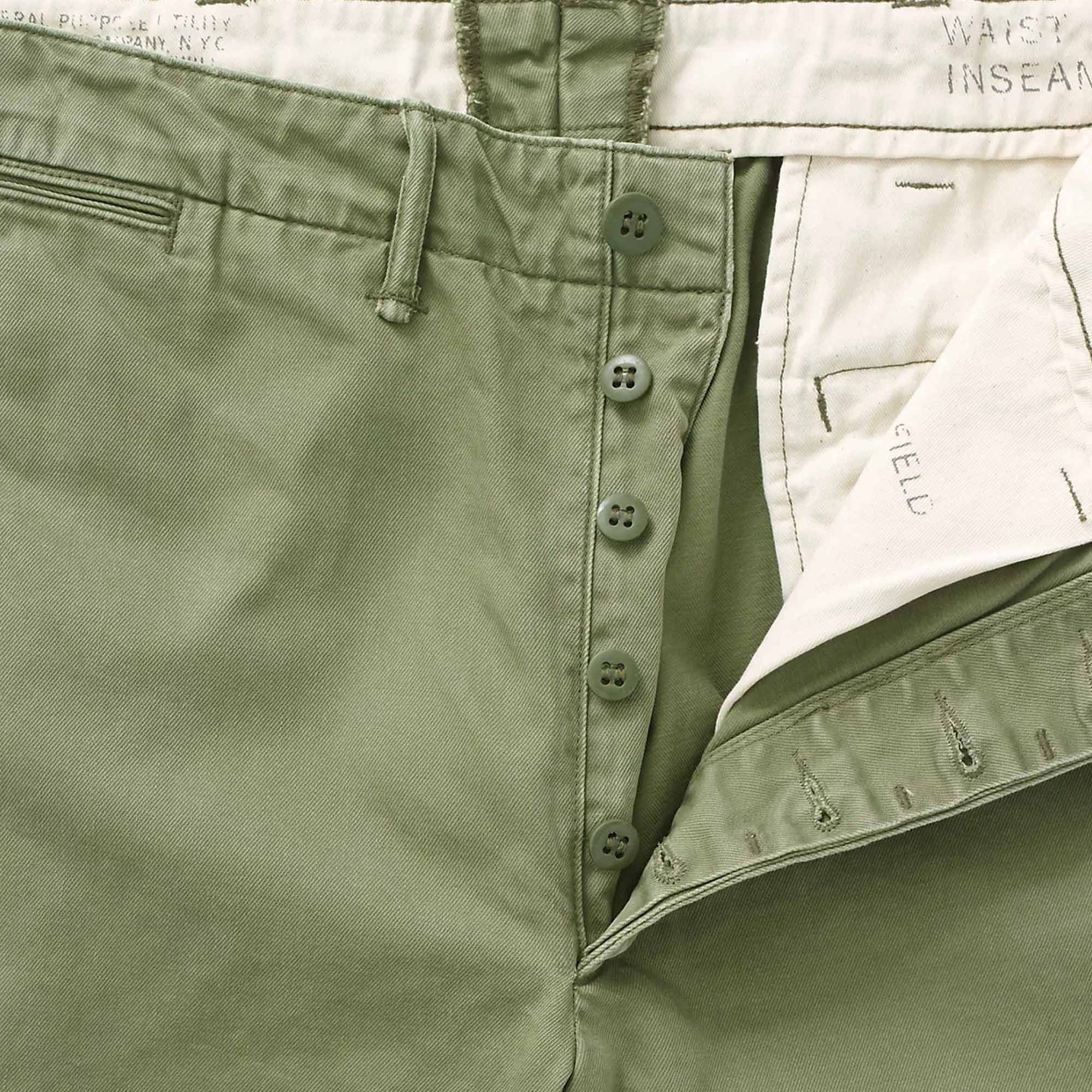 Officer's Chino Trousers - Khaki Green