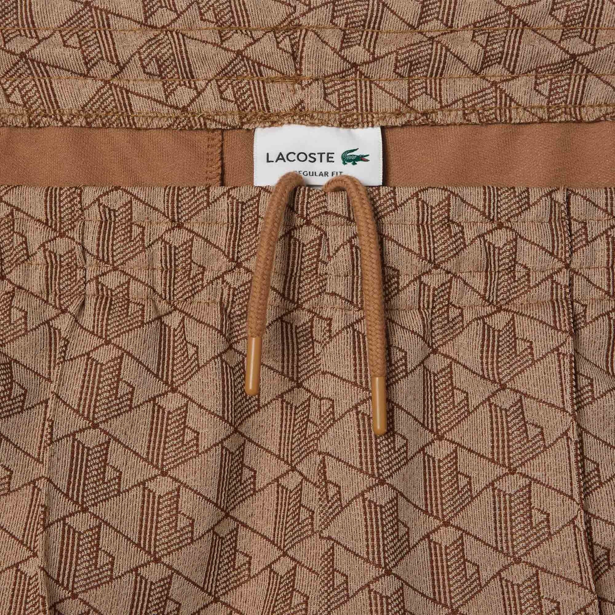 Lacoste Jacquard Monogrammed Paris Tracksuit Bottoms - Beige