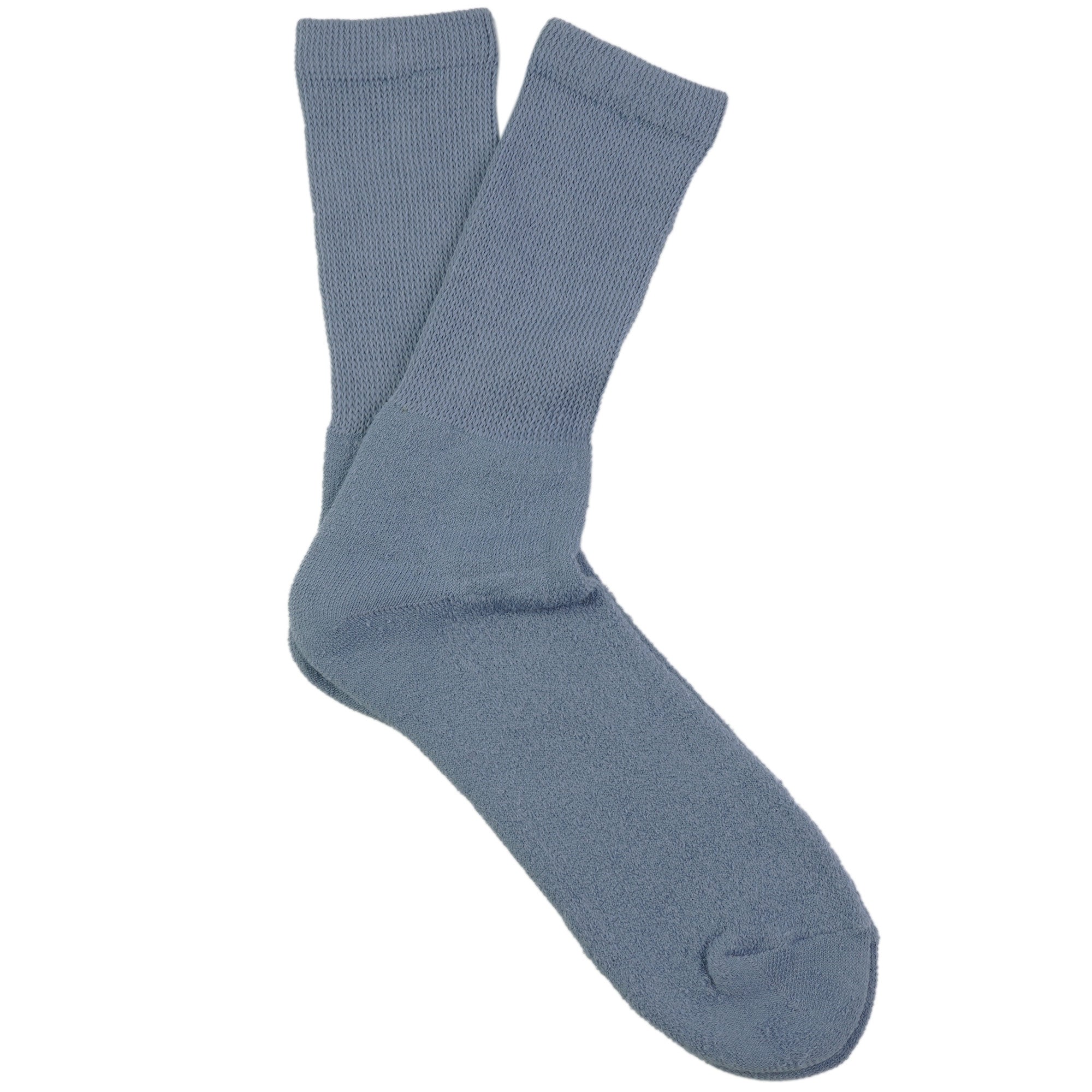 Anonymous Ism Organic Cotton Pile Middle Crew Socks - Sax