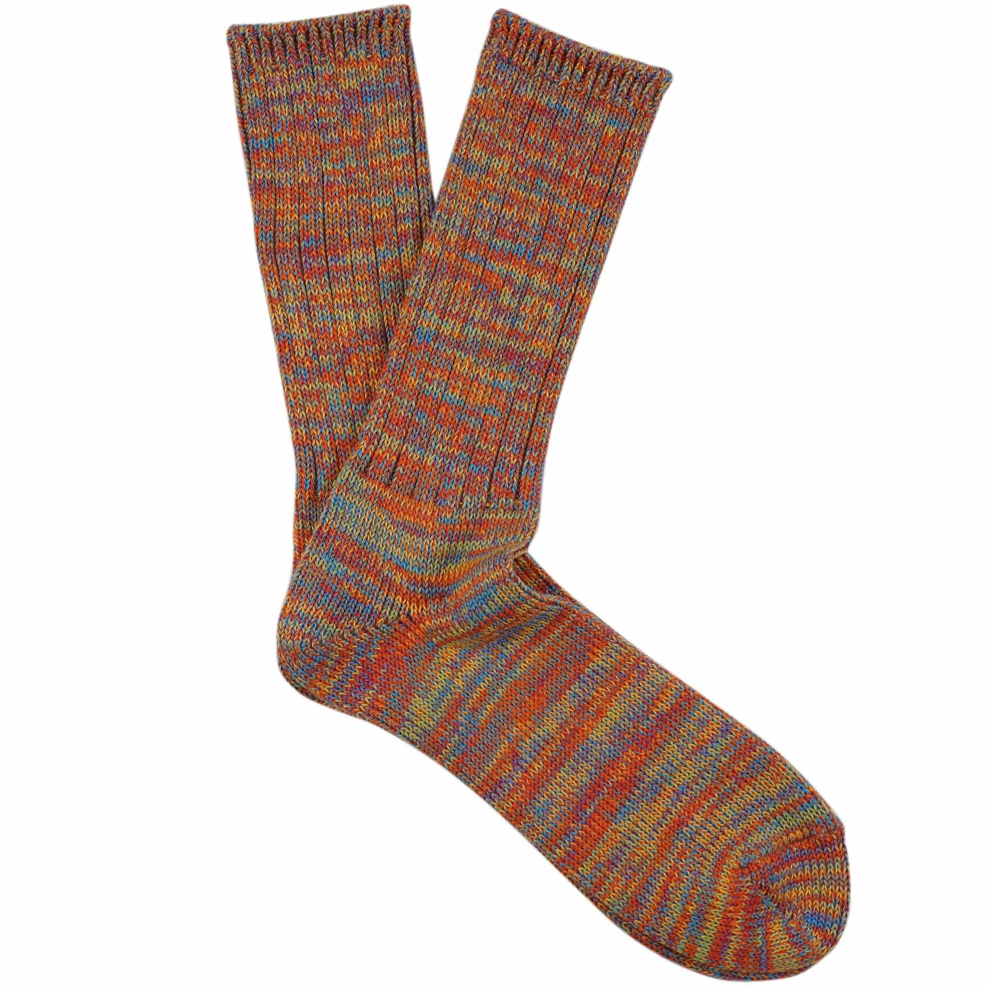 Anonymous Ism 5 Colour Mix Crew Socks - Orange