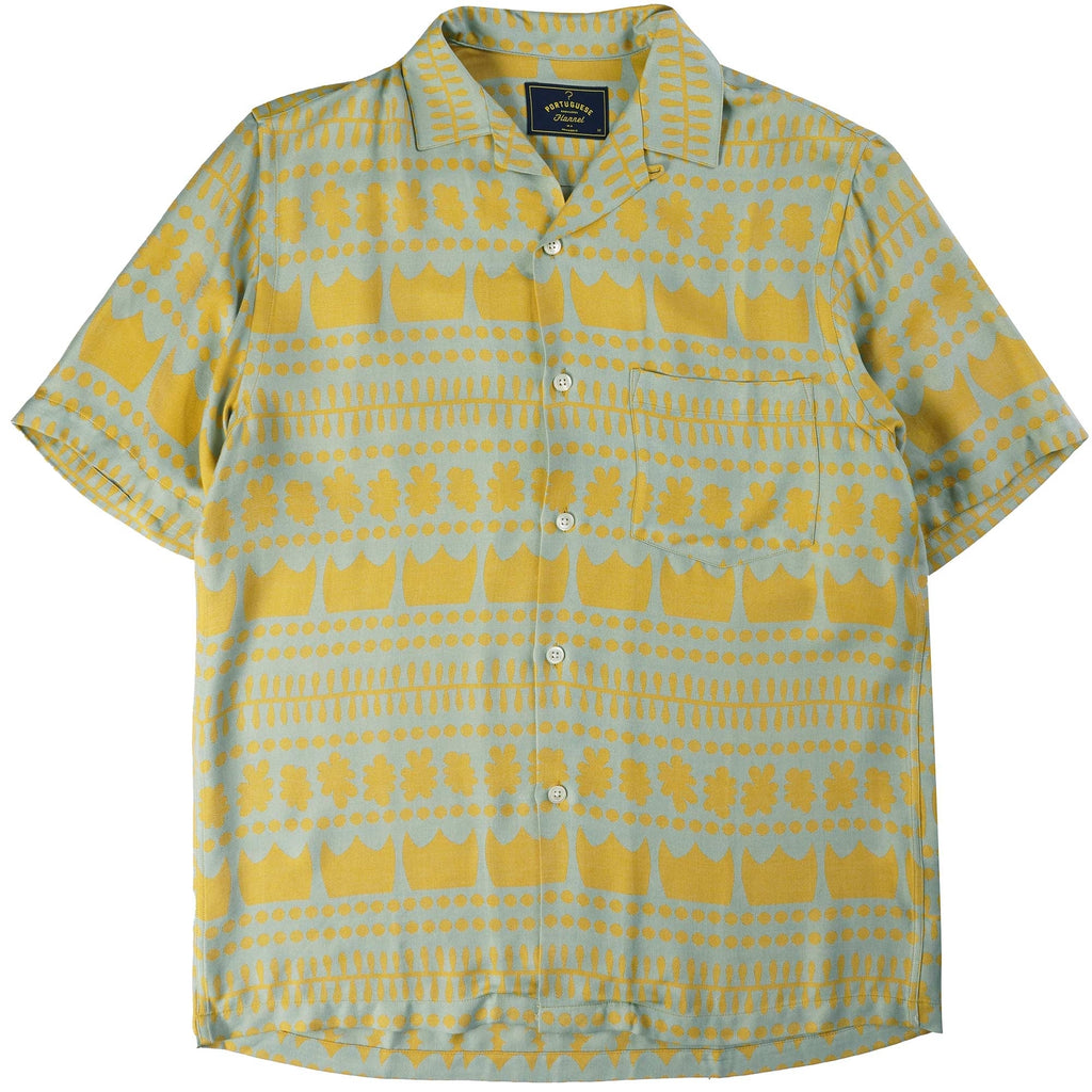 Portuguese Flannel Barca Shirt - Teal and Yellow