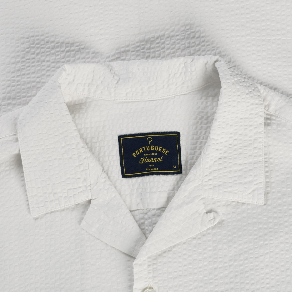 Portuguese Flannel Atlantico Seersucker Camp Collar Shirt - White