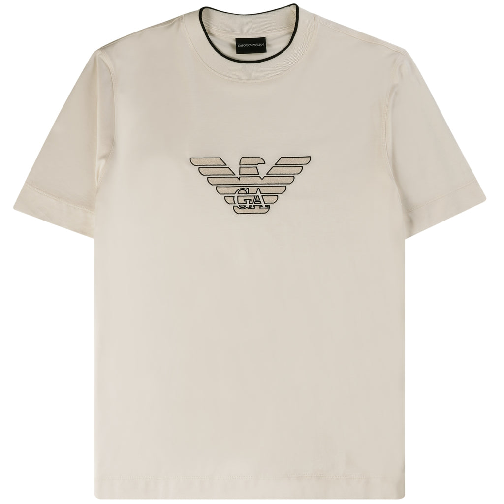 Logo-Flocked Jersey T-Shirt - Vanilla