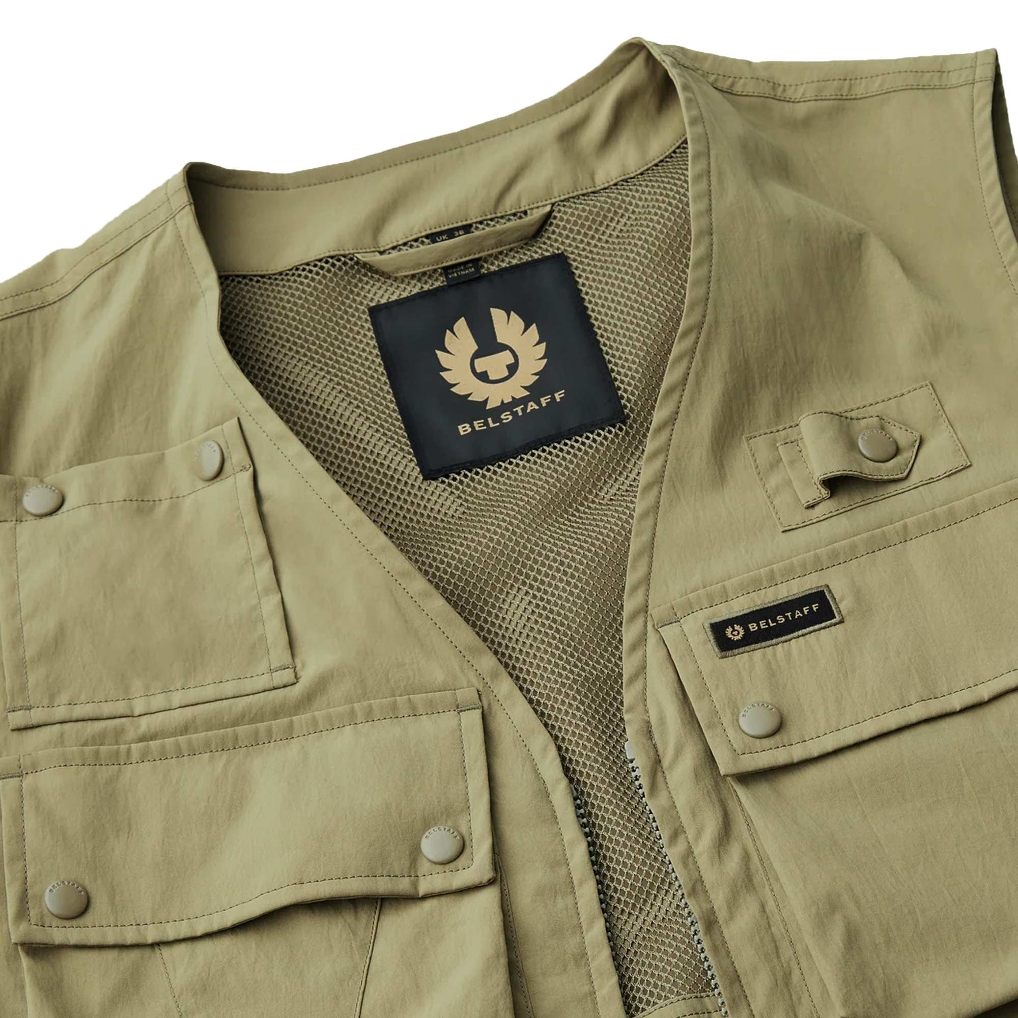 Belstaff Castmaster Gilet - Aloe – Stuarts London