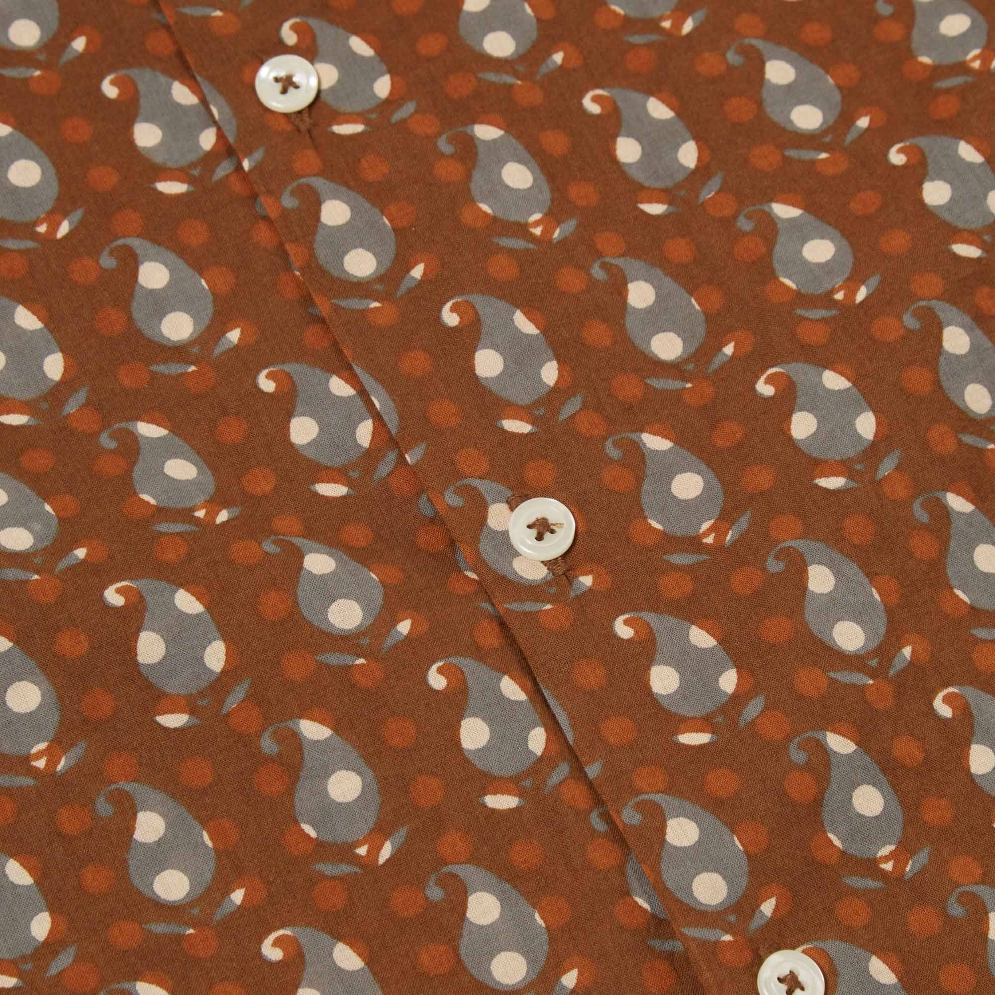 Universal Works Road Shirt Paisley Block Print - Brown