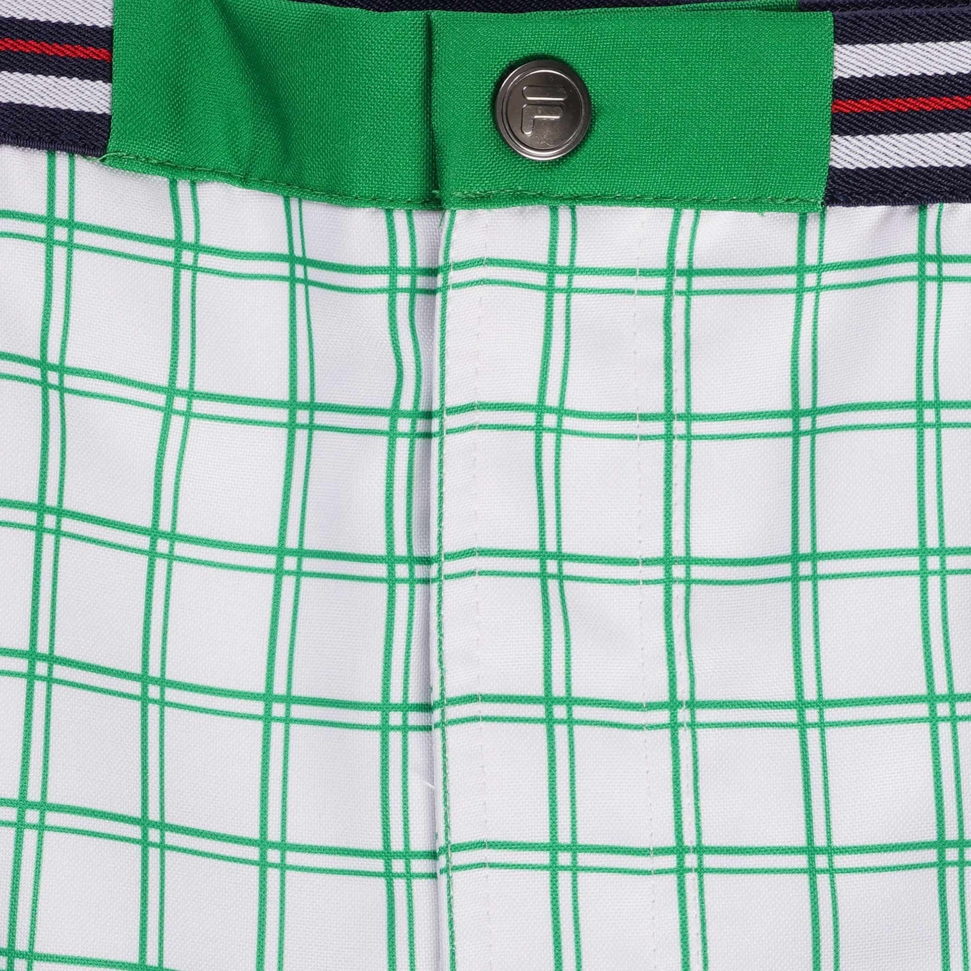 Fila Vintage Brookes Check Shorts - White and Green