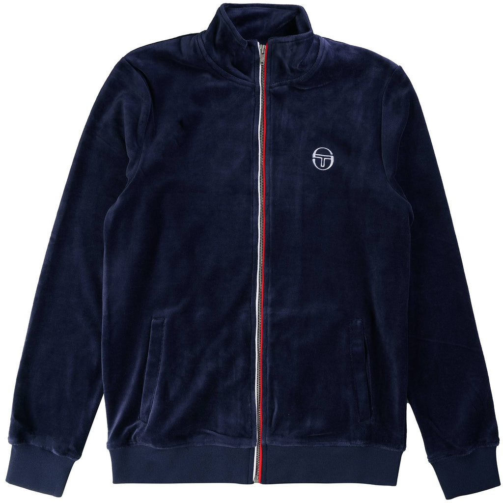 Eddie Velour Track Top - Maritime Blue