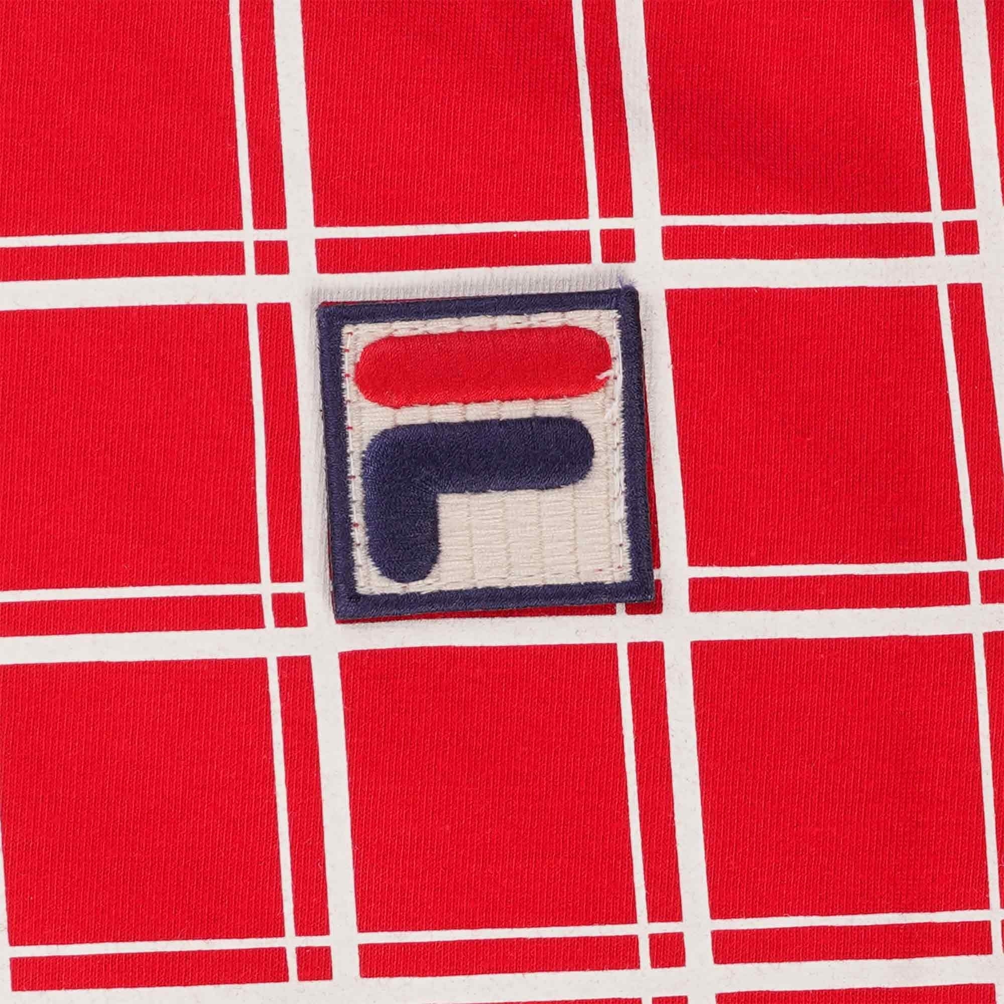 Fila Vintage Freddie Check Contrast Rib T-Shirt - Fila Red