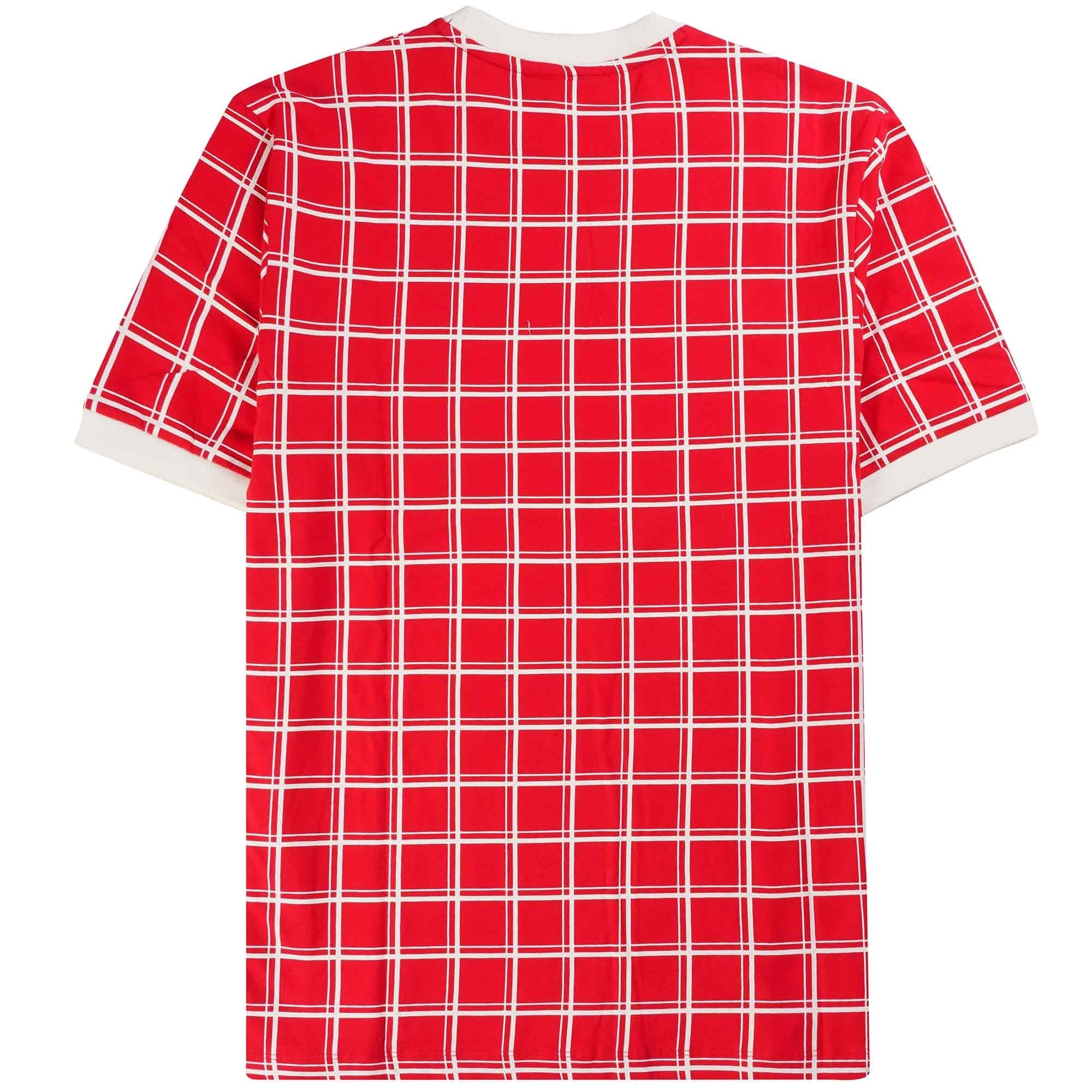 Fila Vintage Freddie Check Contrast Rib T-Shirt - Fila Red