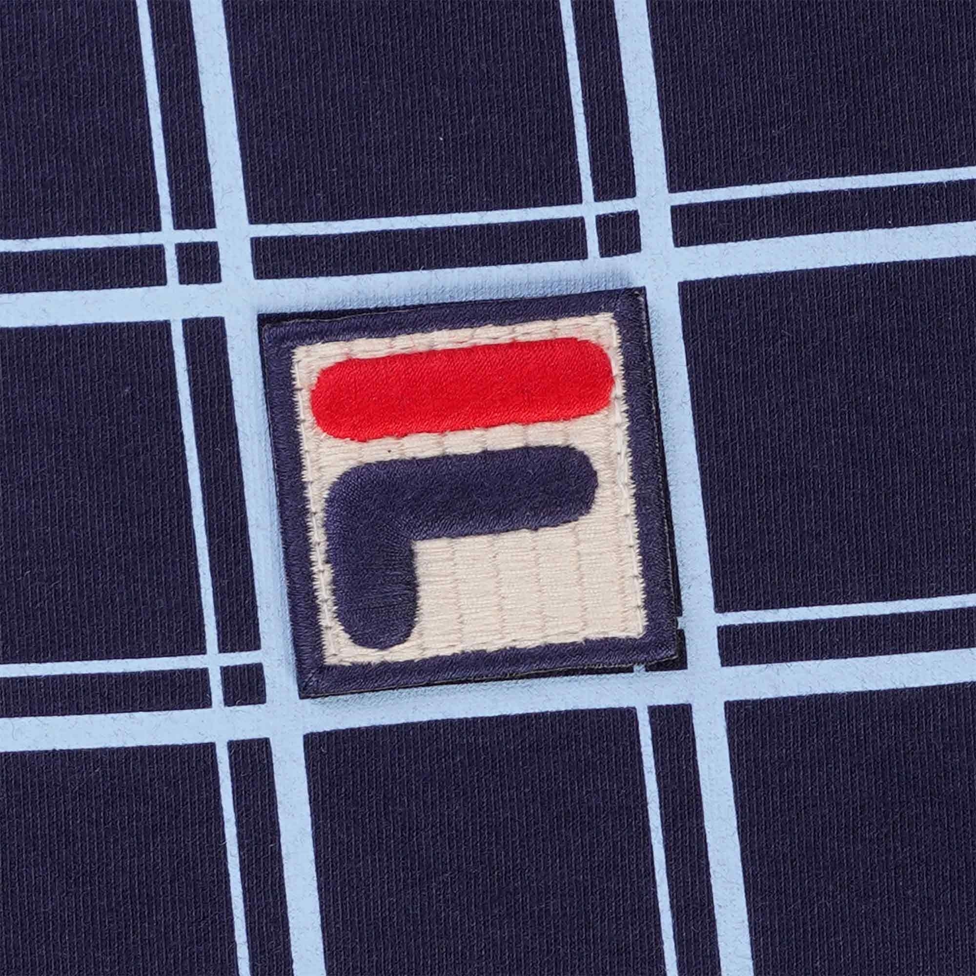 Fila Vintage Freddie Check Contrast Rib T-Shirt - Fila Navy