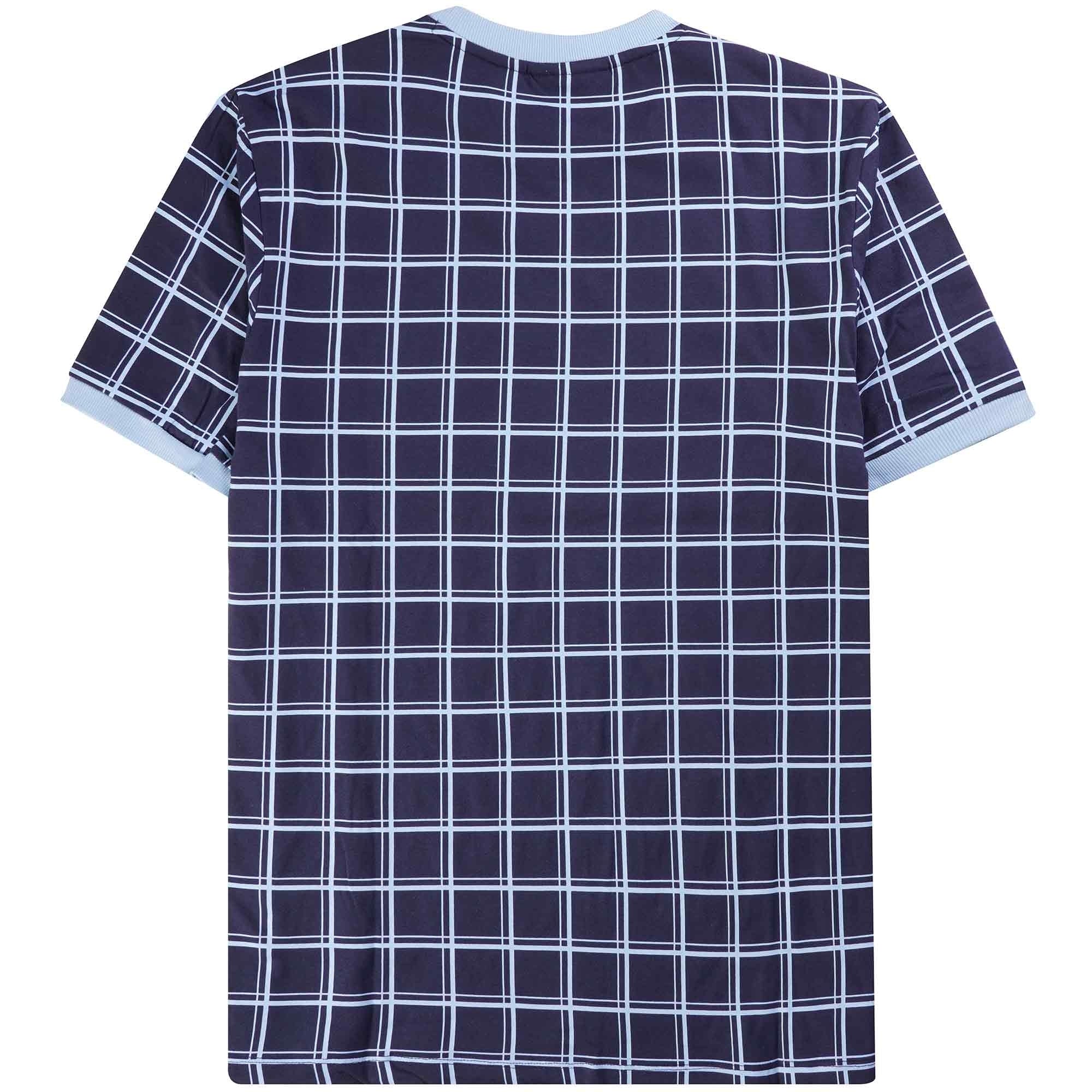 Fila Vintage Freddie Check Contrast Rib T-Shirt - Fila Navy