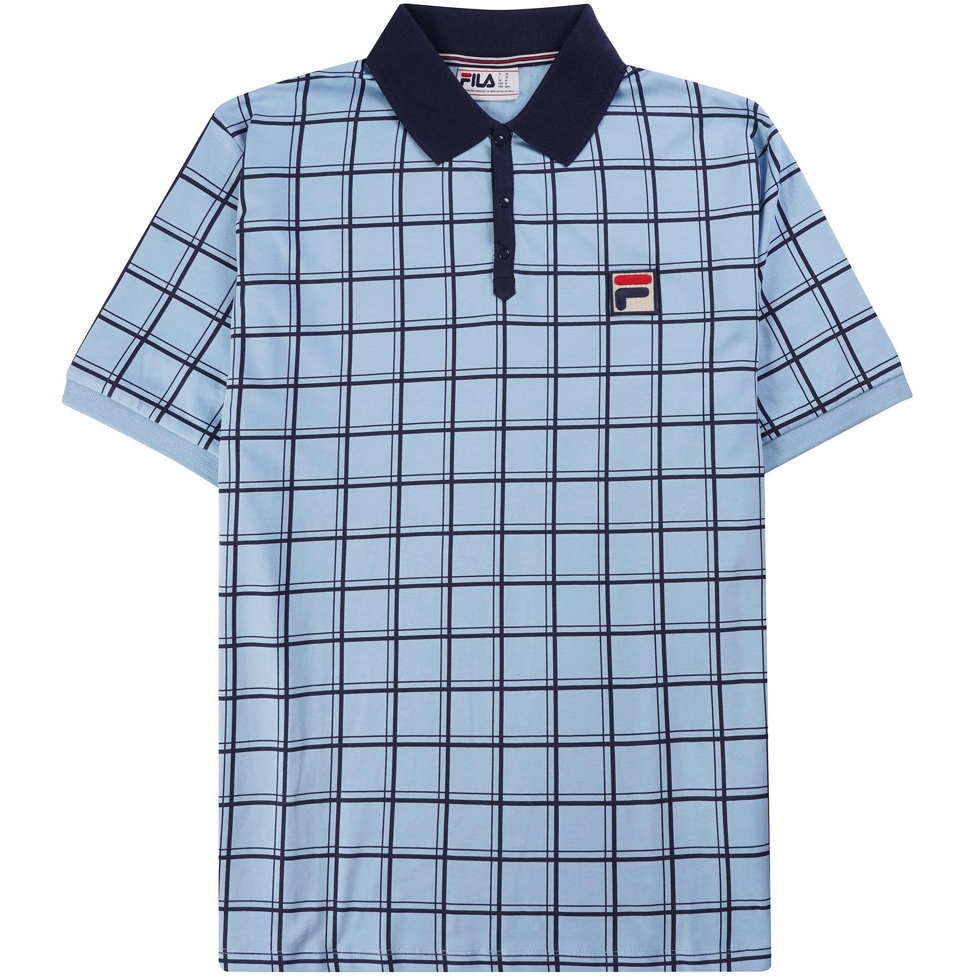 Fila Vintage Bobby Check Polo Shirt - Blue Bell