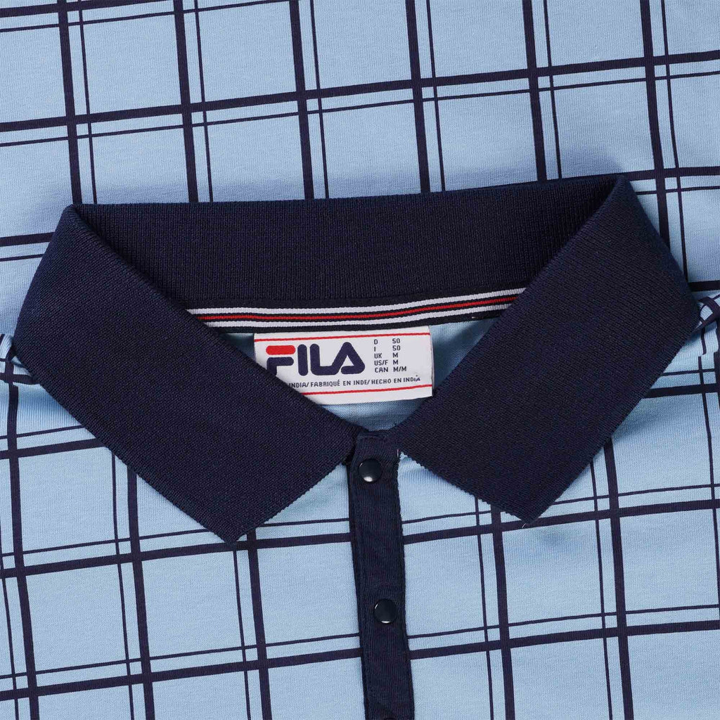 Fila Vintage Bobby Check Polo Shirt - Blue Bell