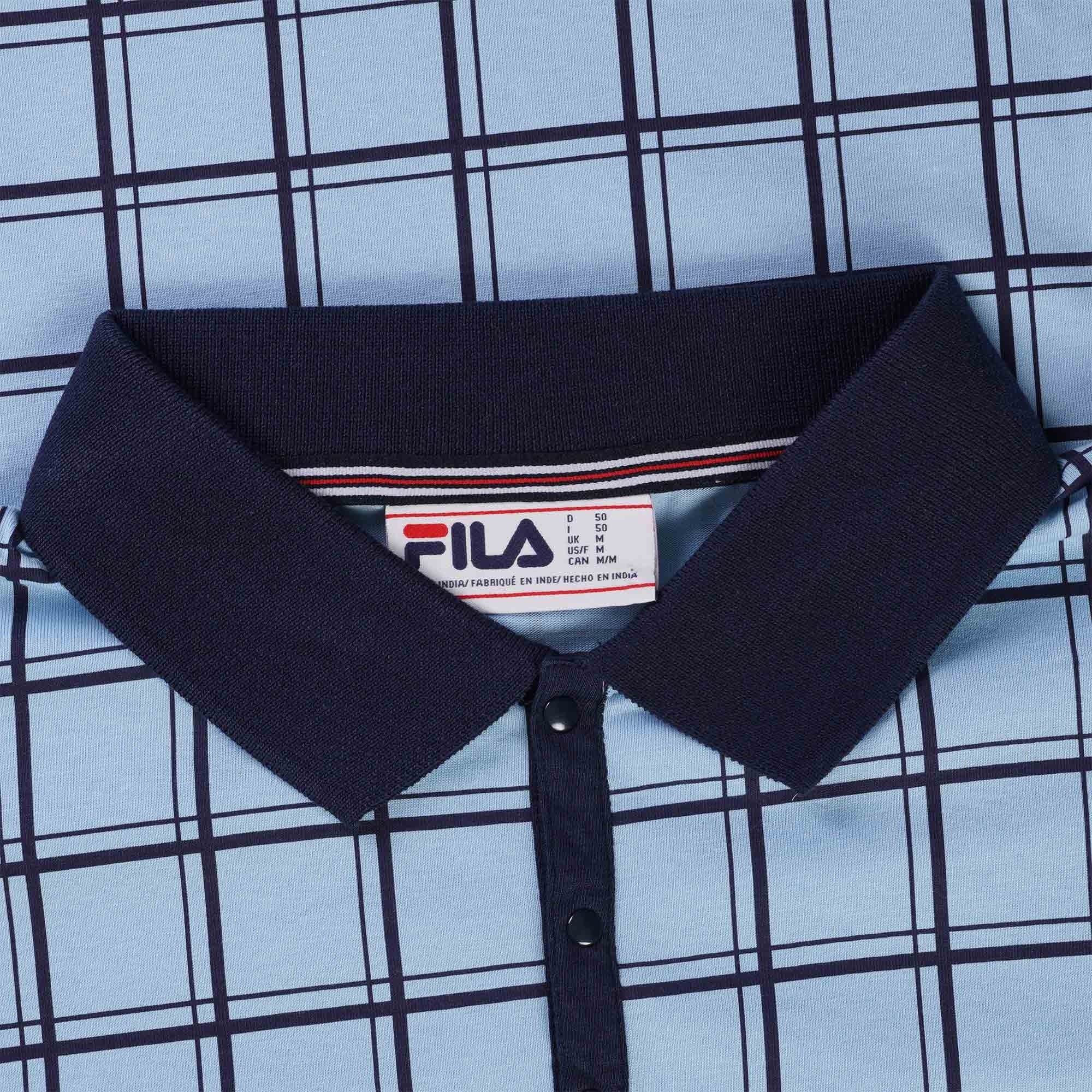 Fila Vintage Bobby Check Polo Shirt - Blue Bell