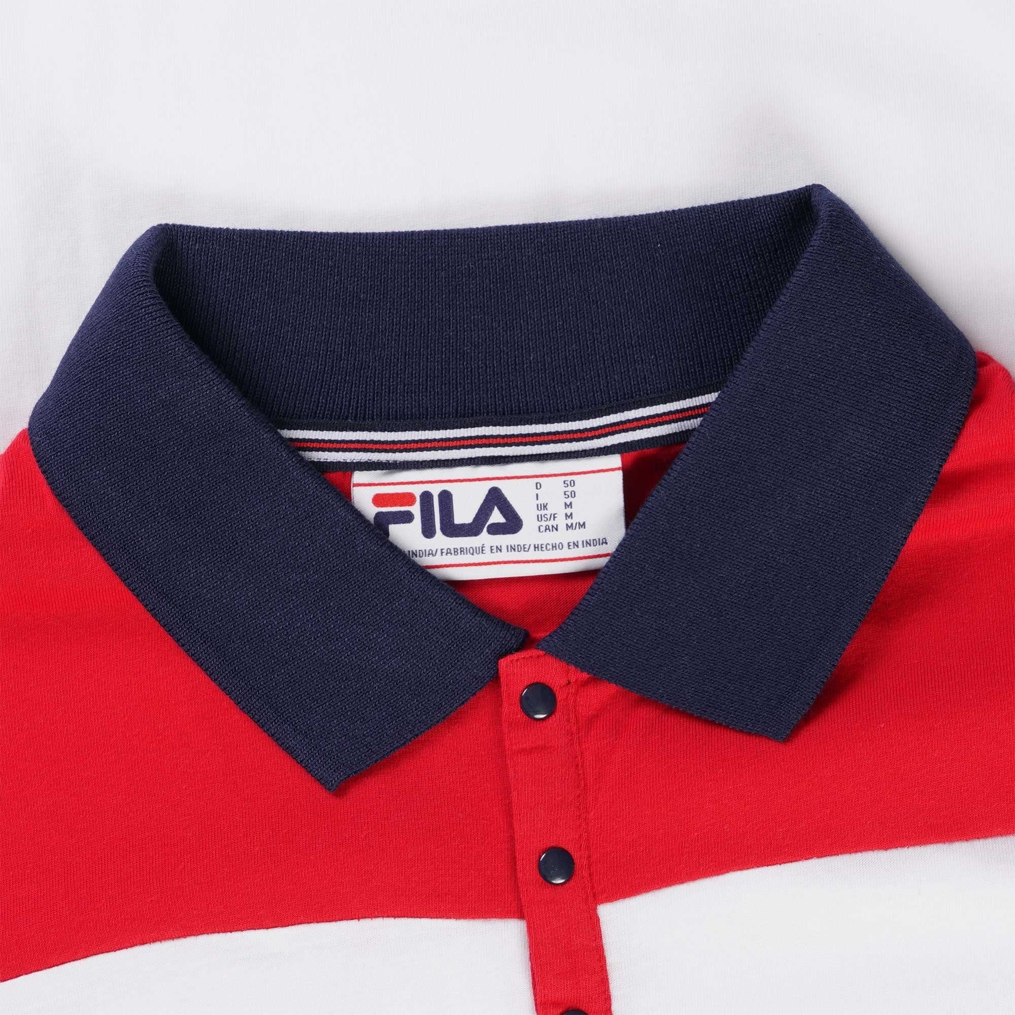 Fila Vintage Mivvi Polo Shirt - White and Red