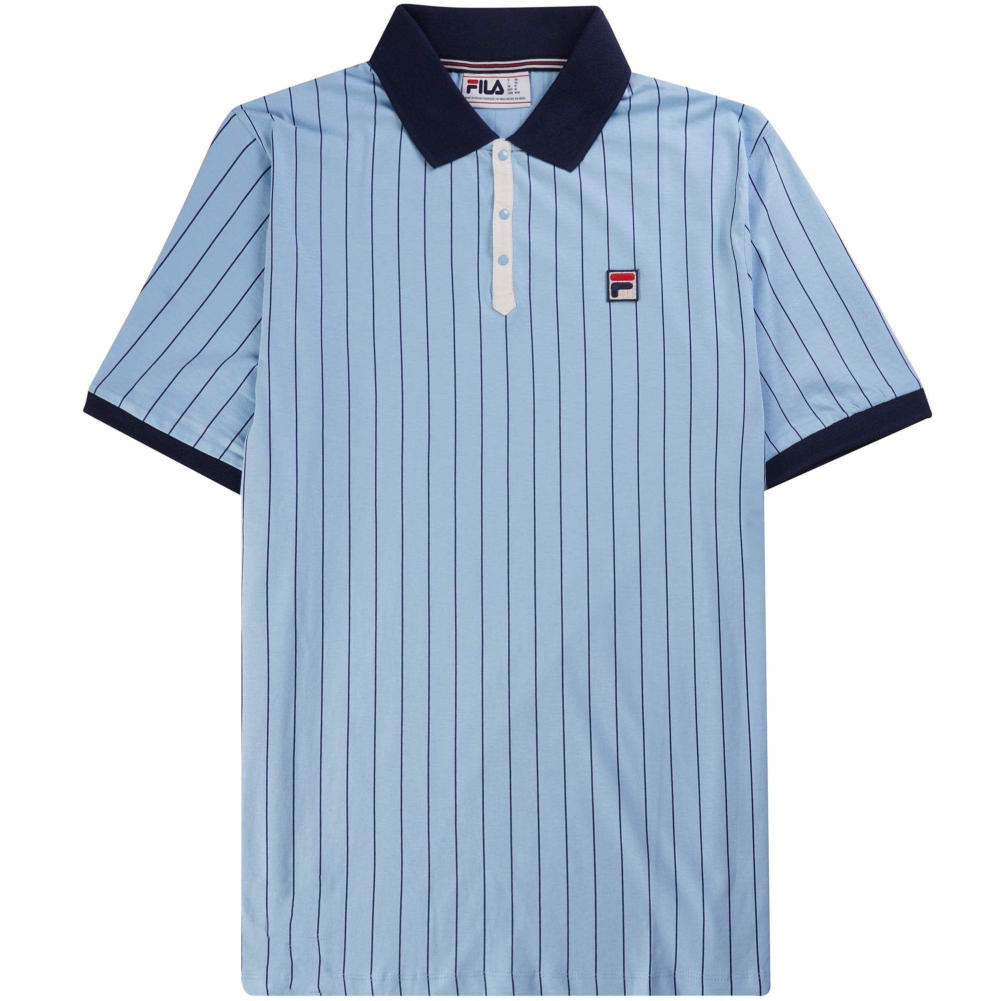 Fila Vintage BB1 Classic Vintage Striped Polo Shirt - Blue Bell