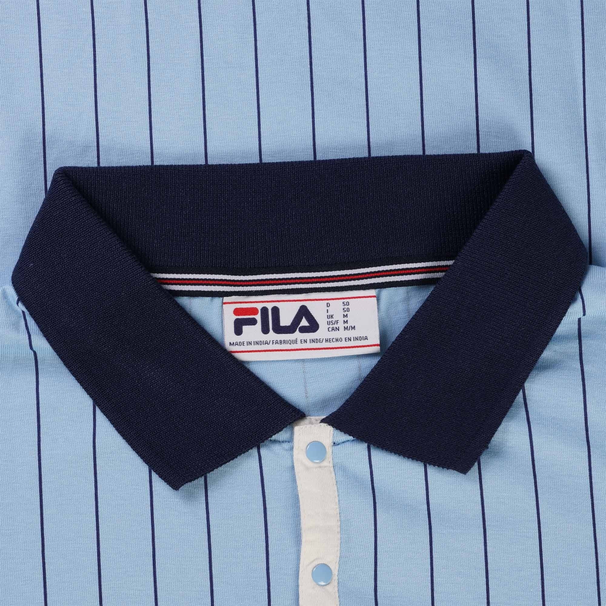 Fila Vintage BB1 Classic Vintage Striped Polo Shirt - Blue Bell