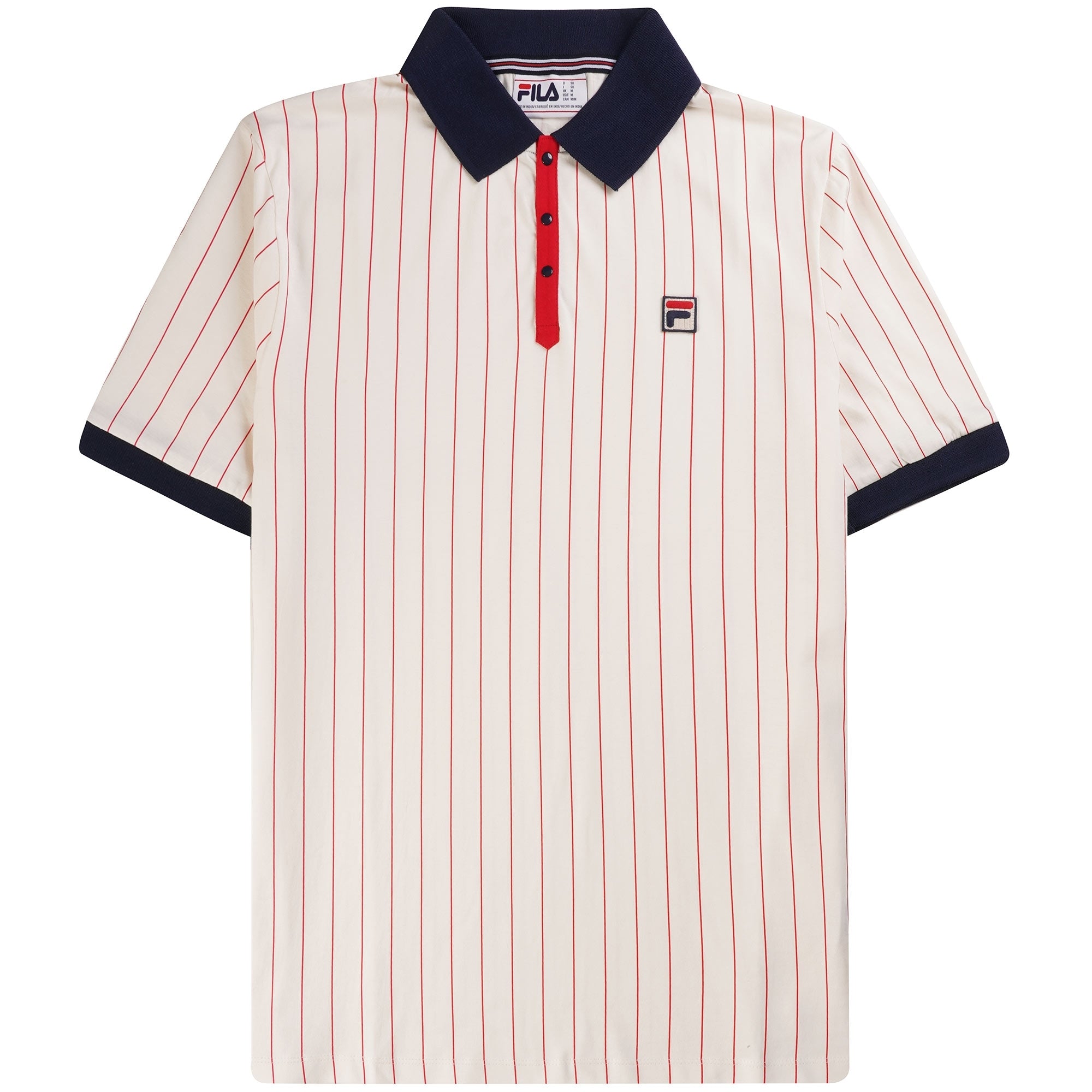 Fila Vintage BB1 Classic Vintage Striped Polo Shirt - Gardenia