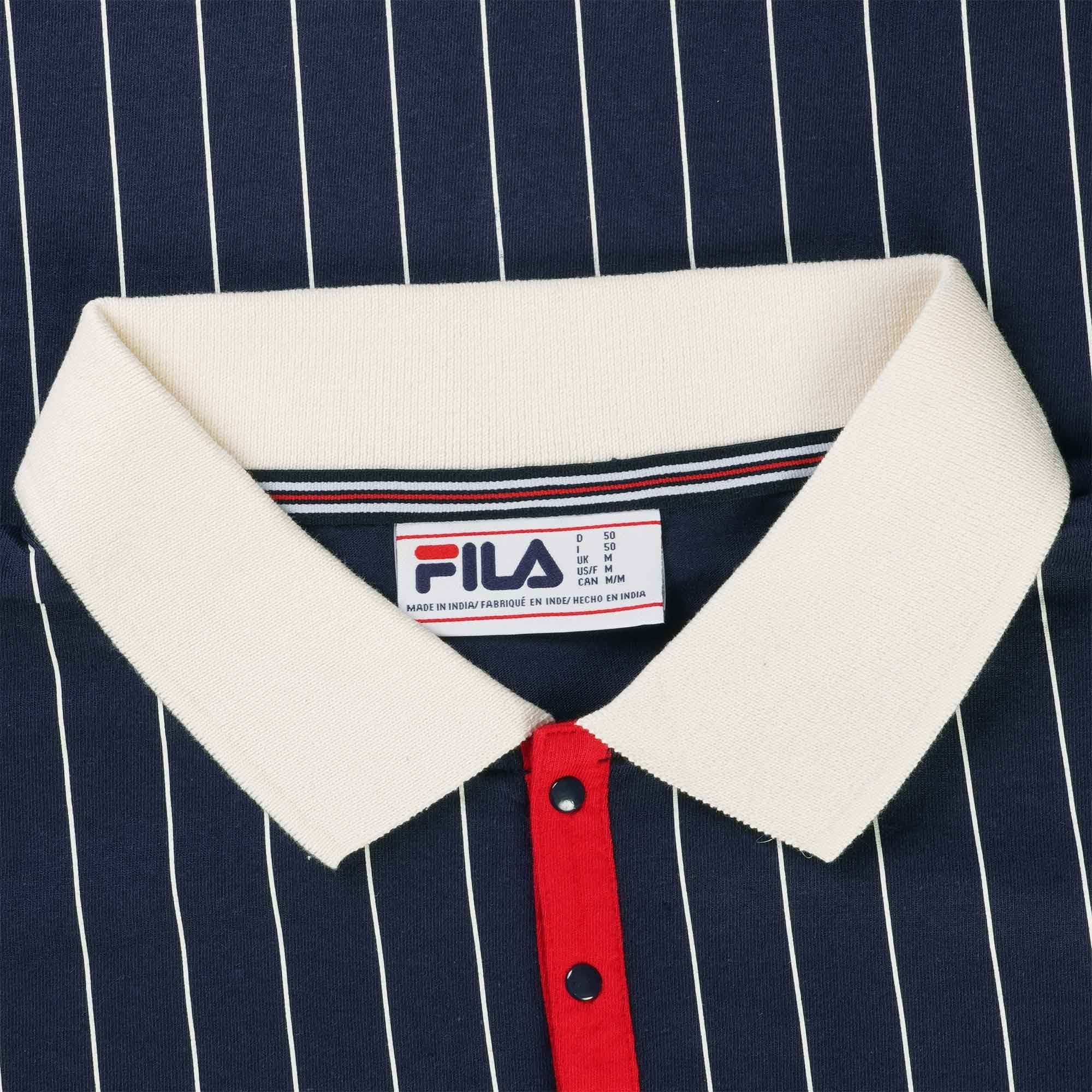 Fila Vintage BB1 Classic Vintage Striped Polo Shirt - Fila Navy