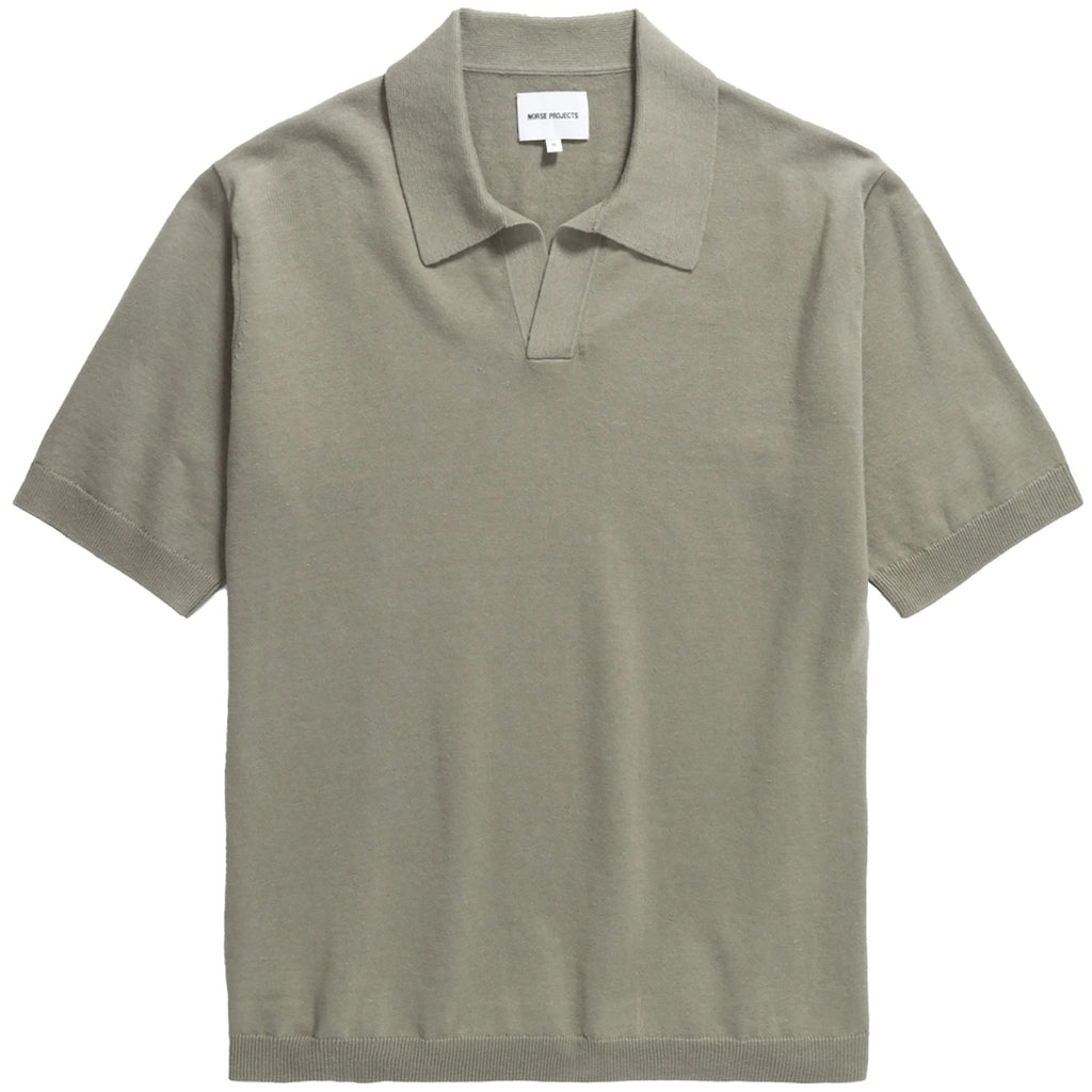 Norse Projects Leif Cotton Linen Polo Shirt - Clay