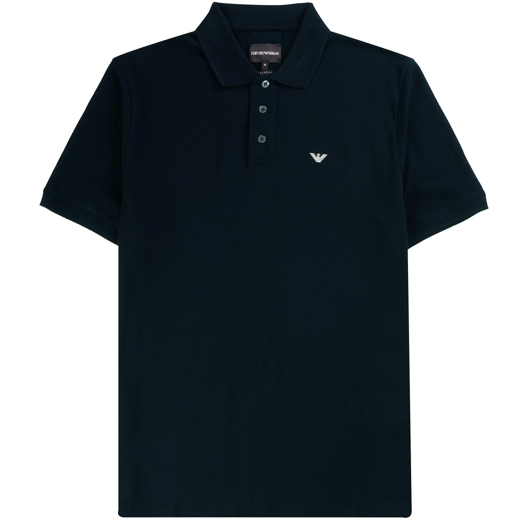 Emporio Armani Mercerised Piqu Polo Shirt - Blu Navy