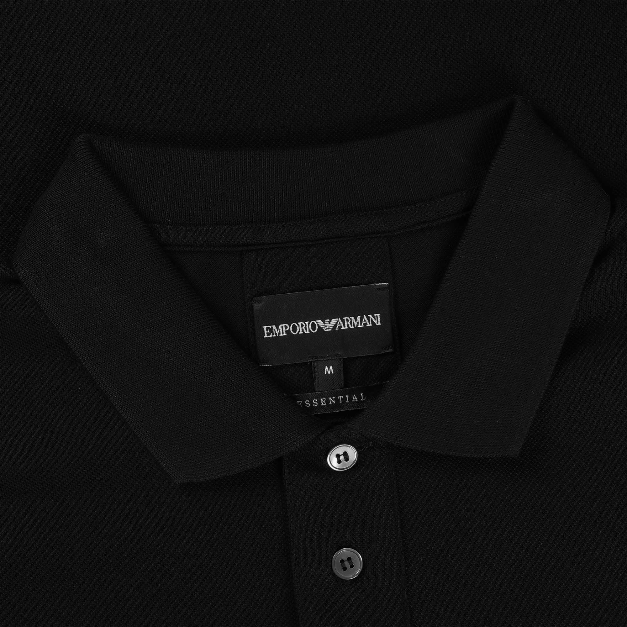 Emporio Armani Mercerised Piqu Polo Shirt - Nero