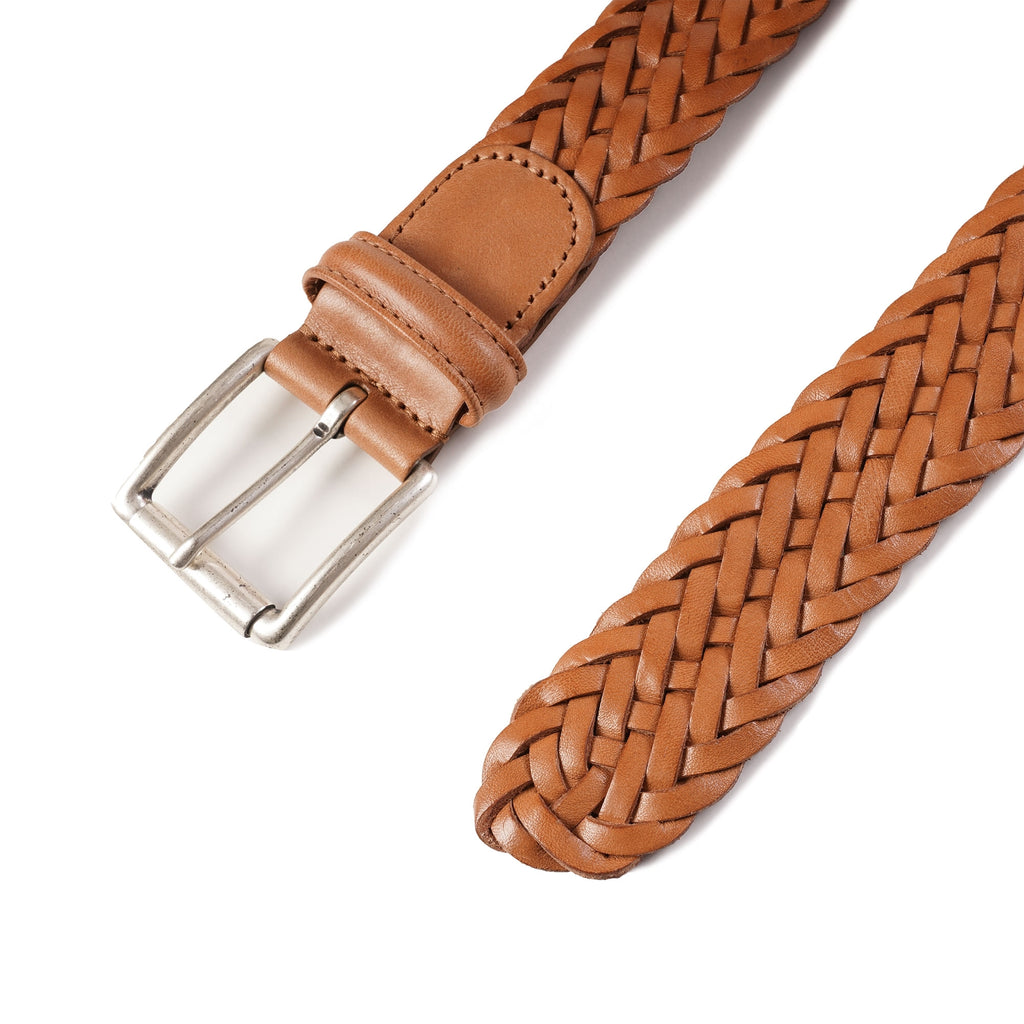 Anderson's Belts Woven Leather Belt - Tan