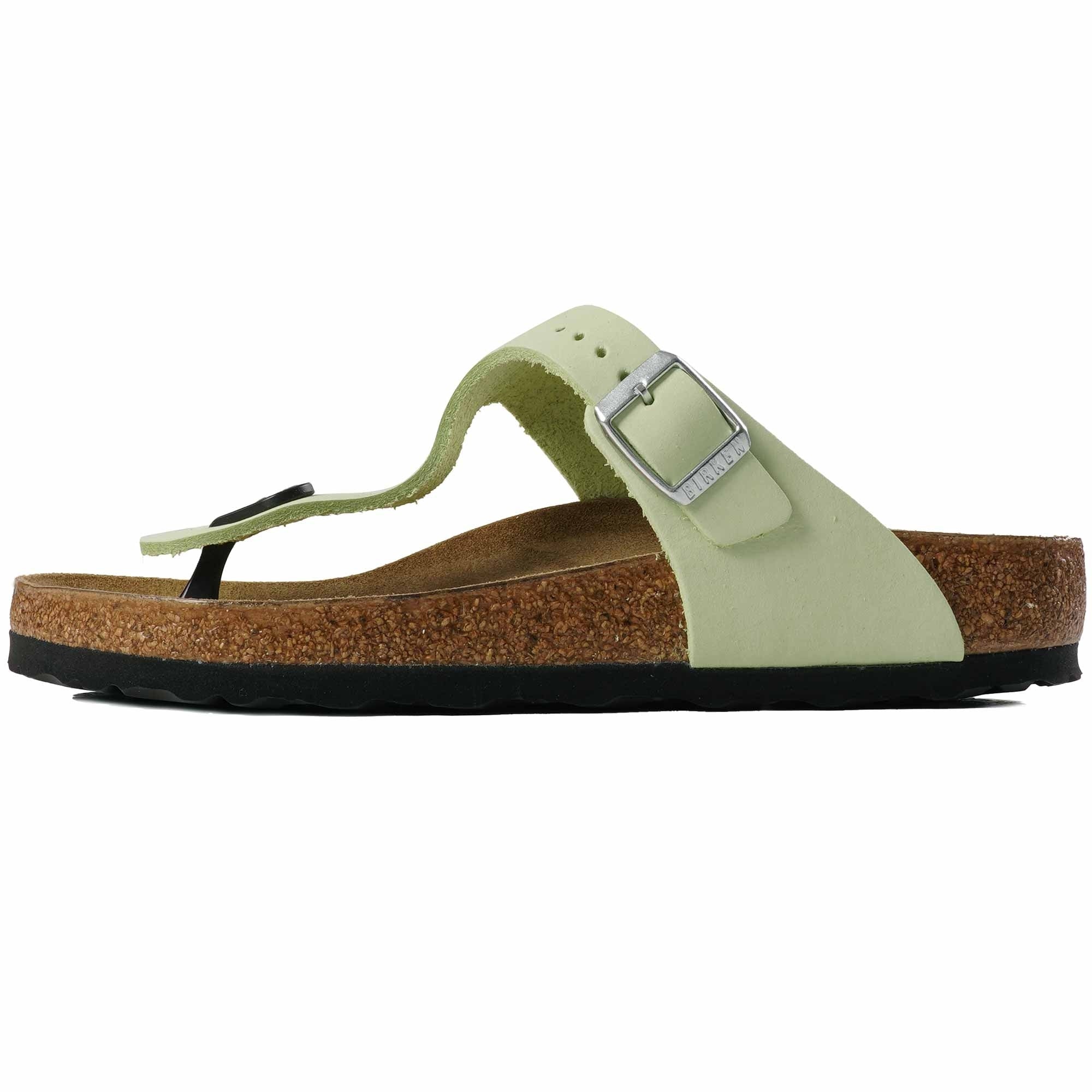 Birkenstock Womens Gizeh Nubuck Leather - Faded Lime