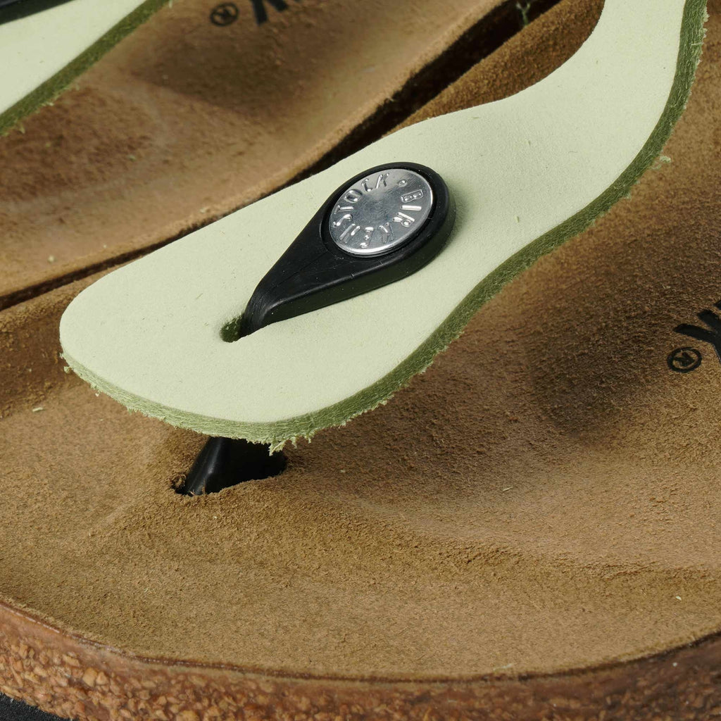 Birkenstock Womens Gizeh Nubuck Leather - Faded Lime