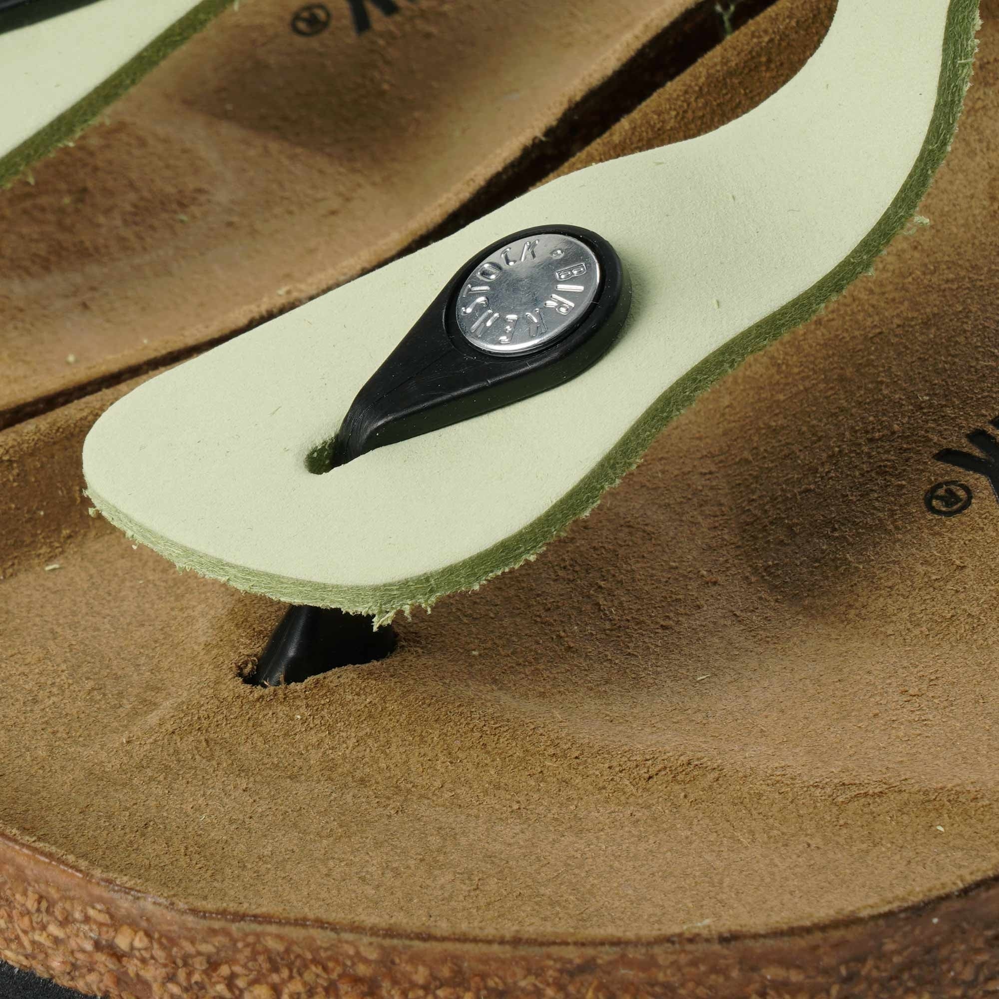 Birkenstock Womens Gizeh Nubuck Leather - Faded Lime