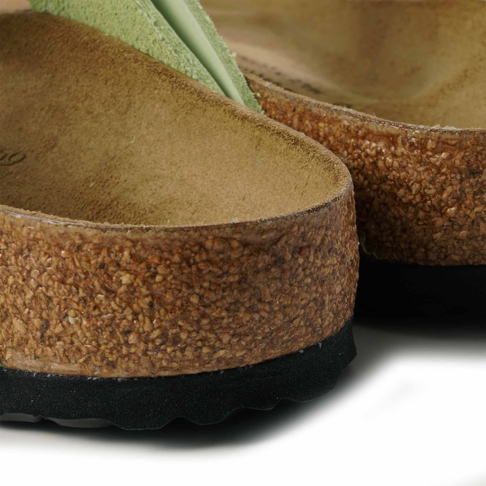 Birkenstock Womens Gizeh Nubuck Leather - Faded Lime