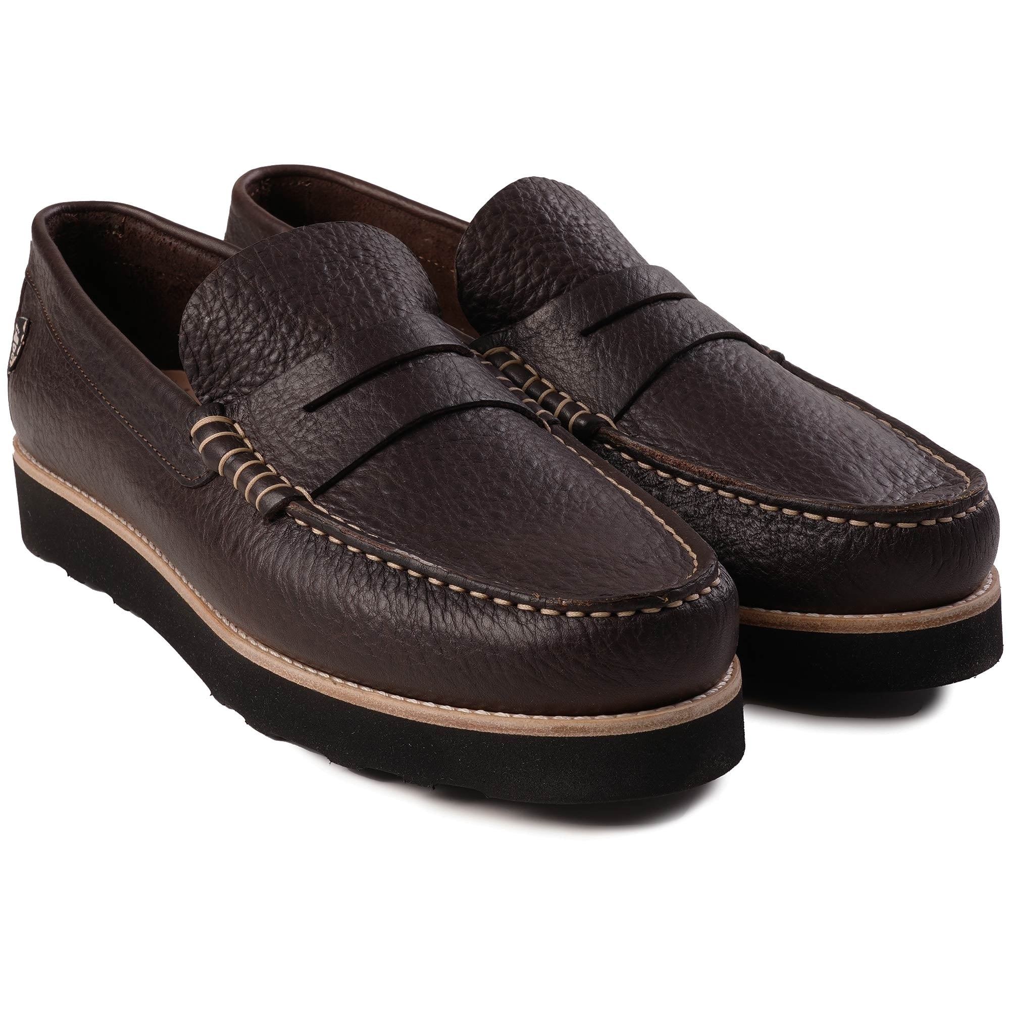 x Stuarts Rudy Loafers Ostrich Leather - Dark Brown