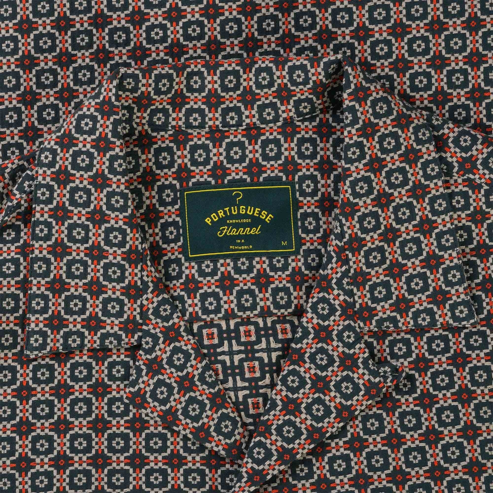 Portuguese Flannel Portuguese Tile Shirt - Green and Orange