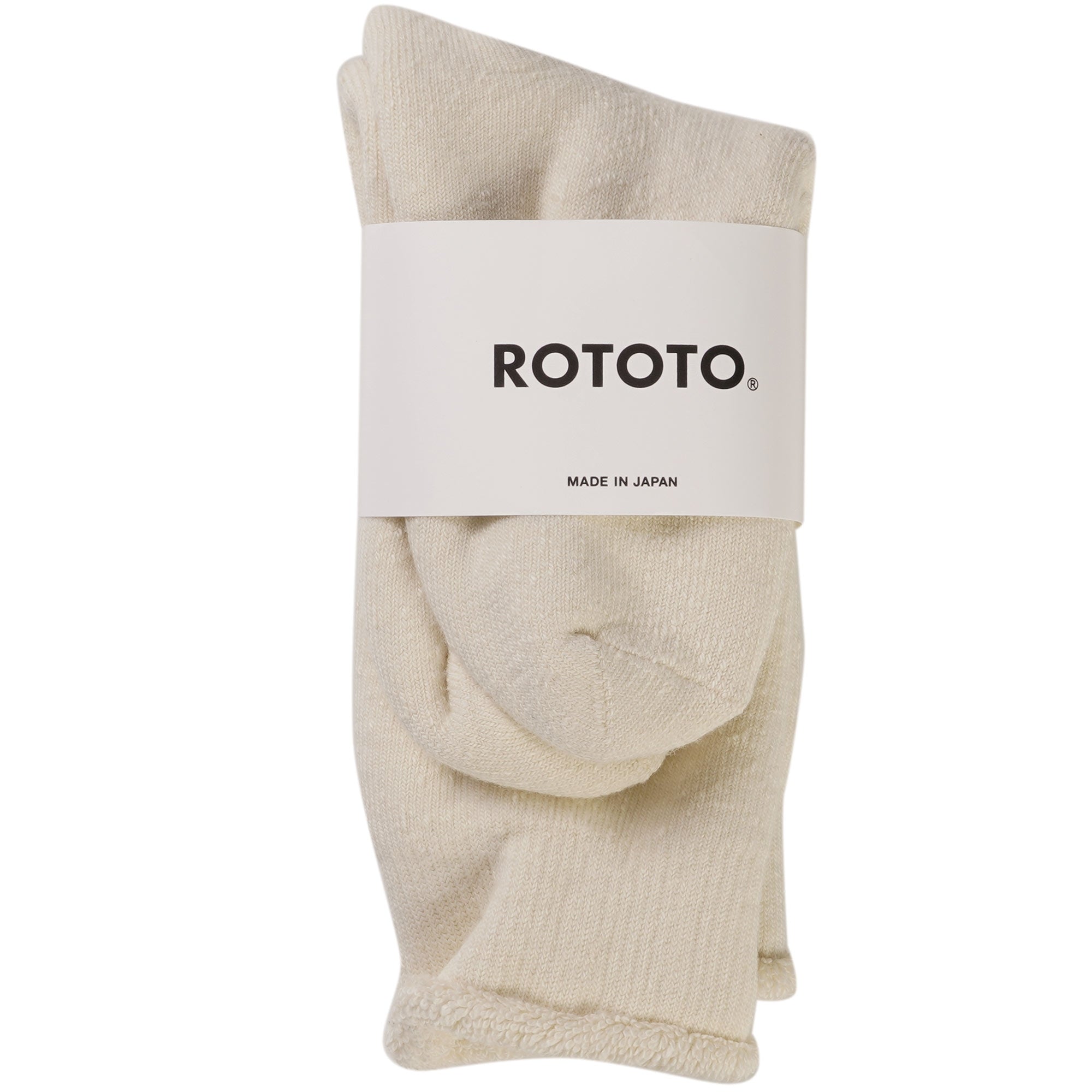RoToTo Socks Double Face Crew Socks - Ivory