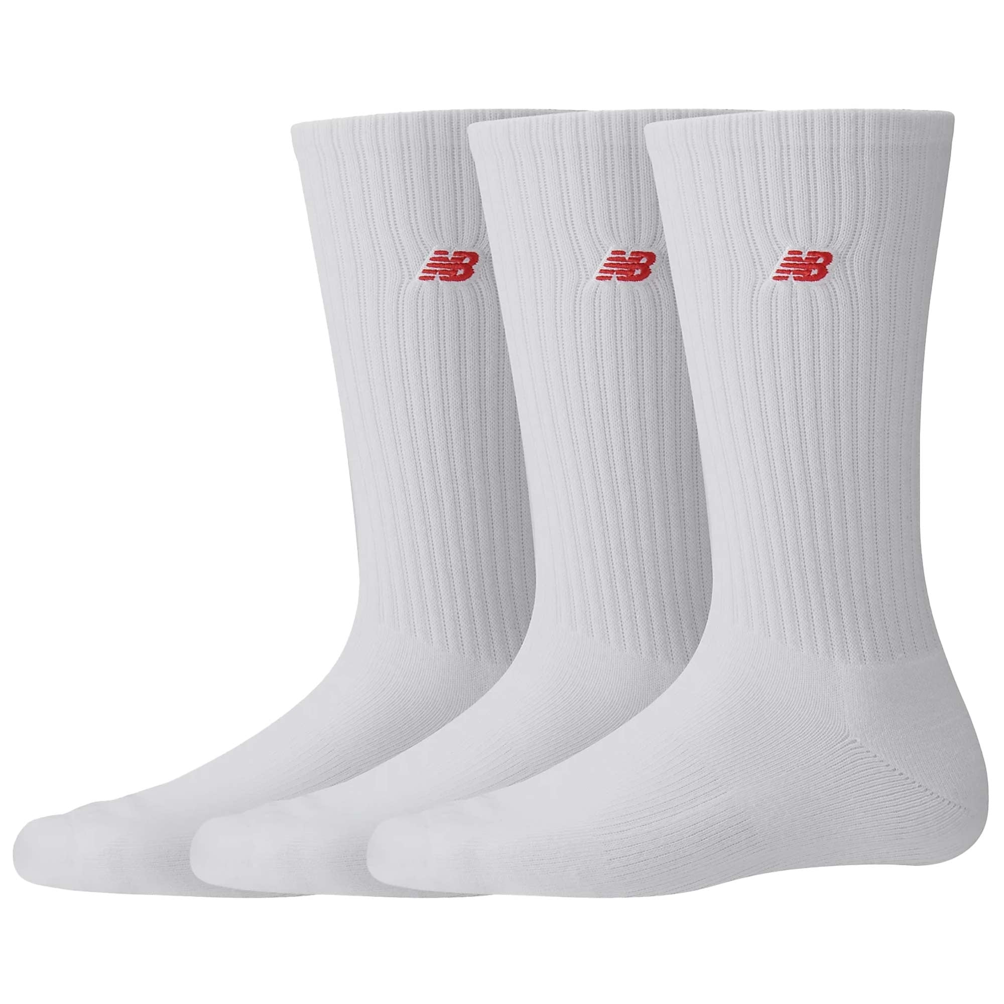 New Balance Red Patch Logo Crew 3 Pack - White