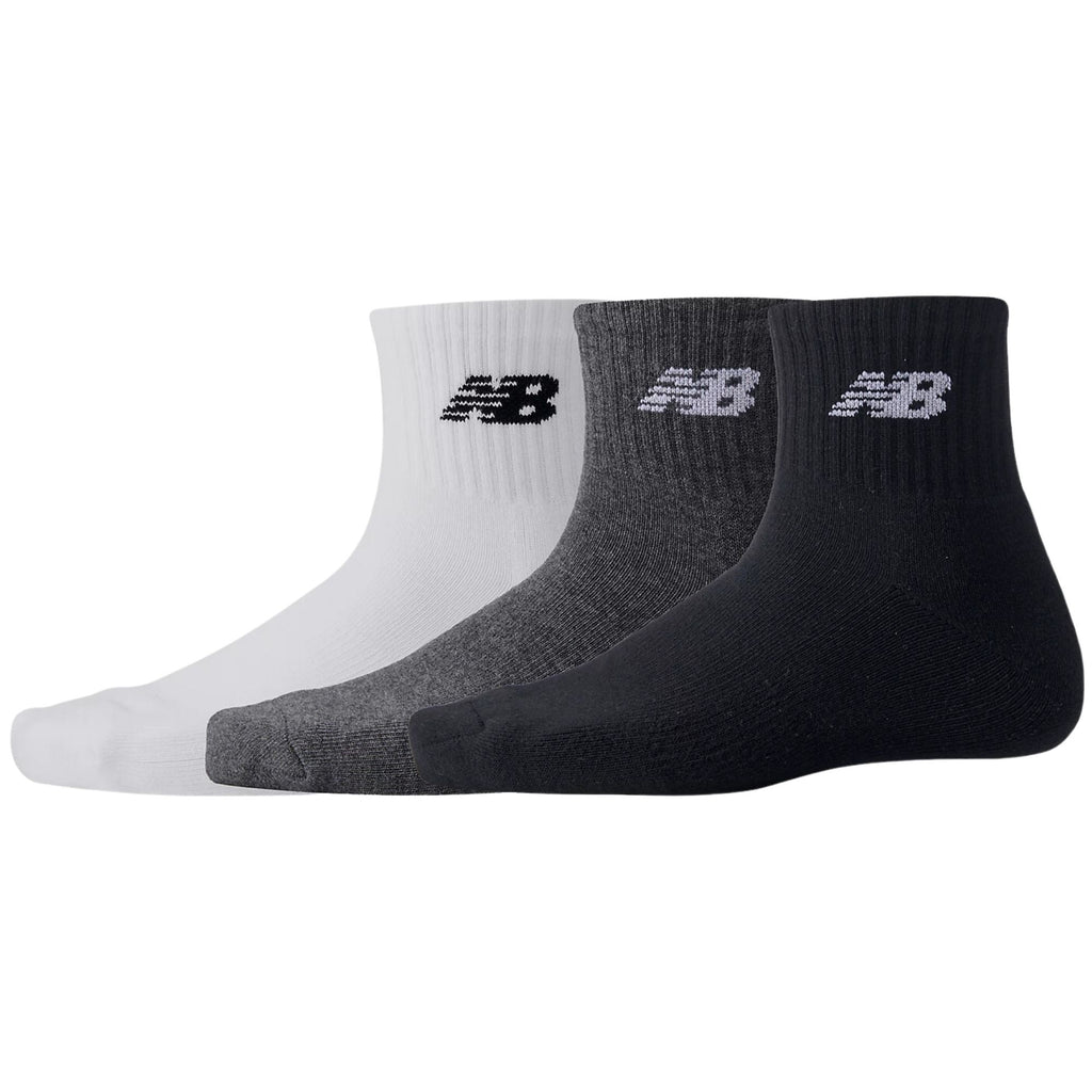 New Balance 3 Pack Everyday Ankle Socks - Grey, White and Black