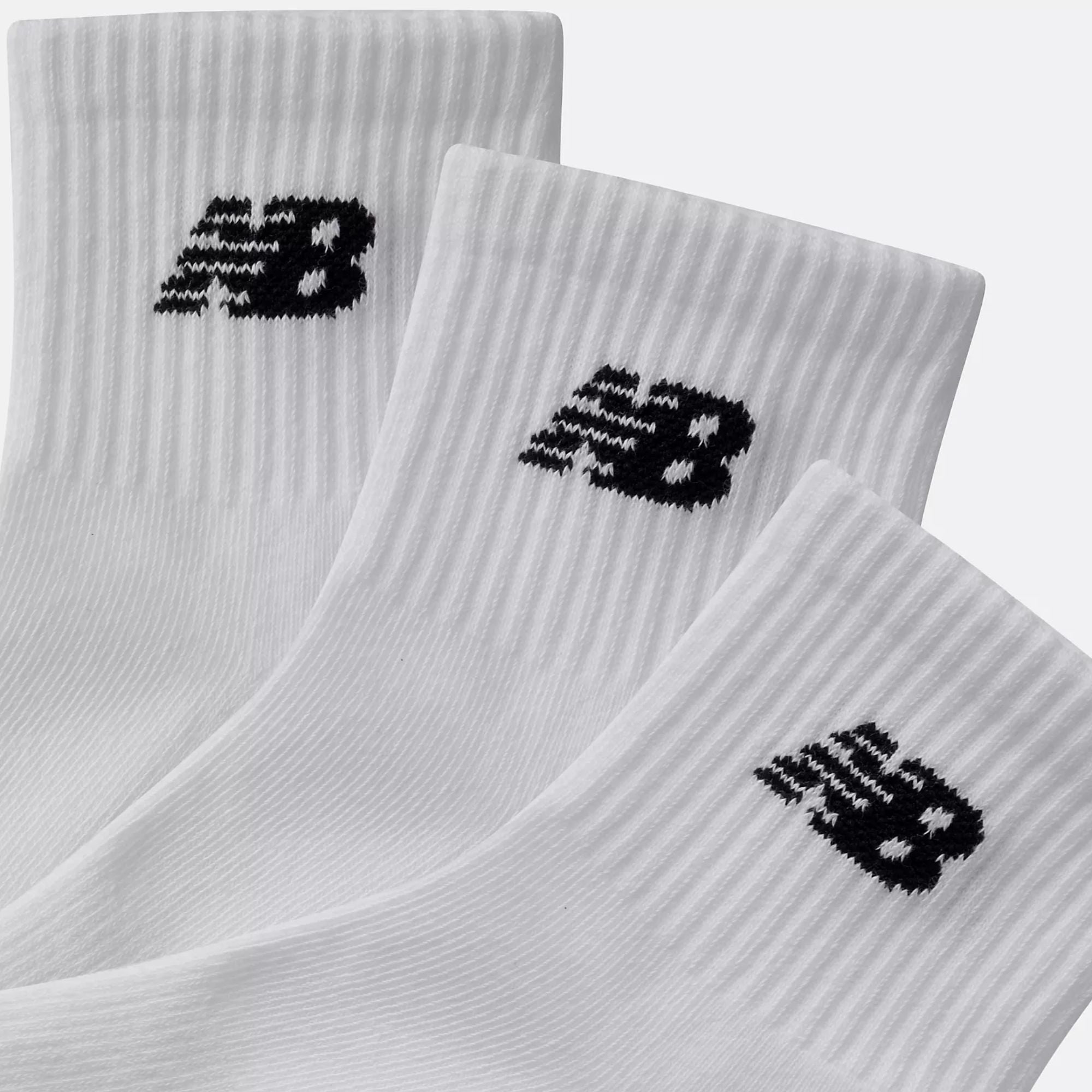 New Balance 3 Pack Everyday Ankle Socks - White